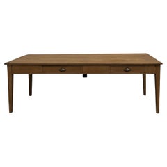 Vintage Large solid oak writing table, 1940s