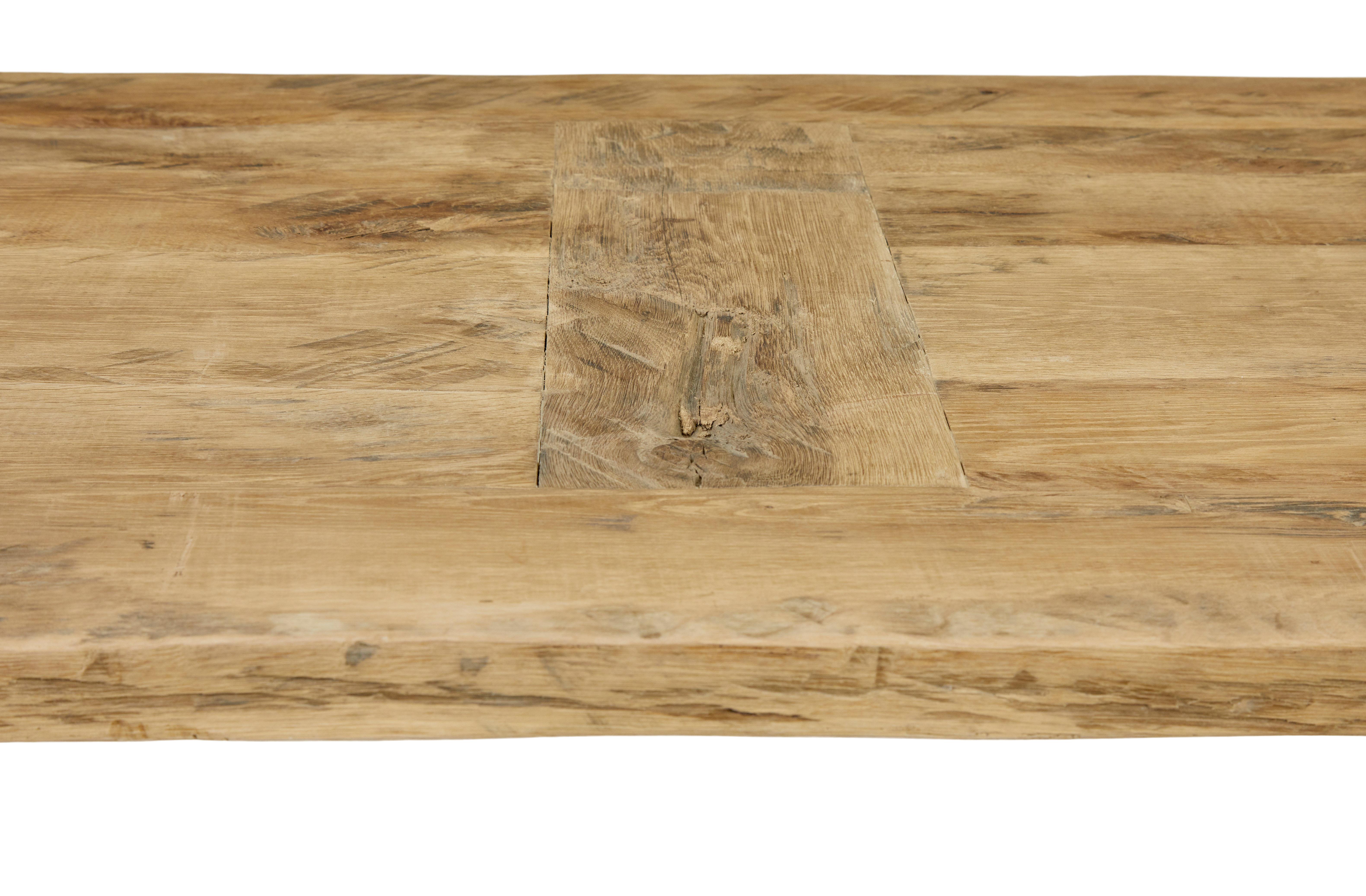 Large solid oak x frame dining table 1