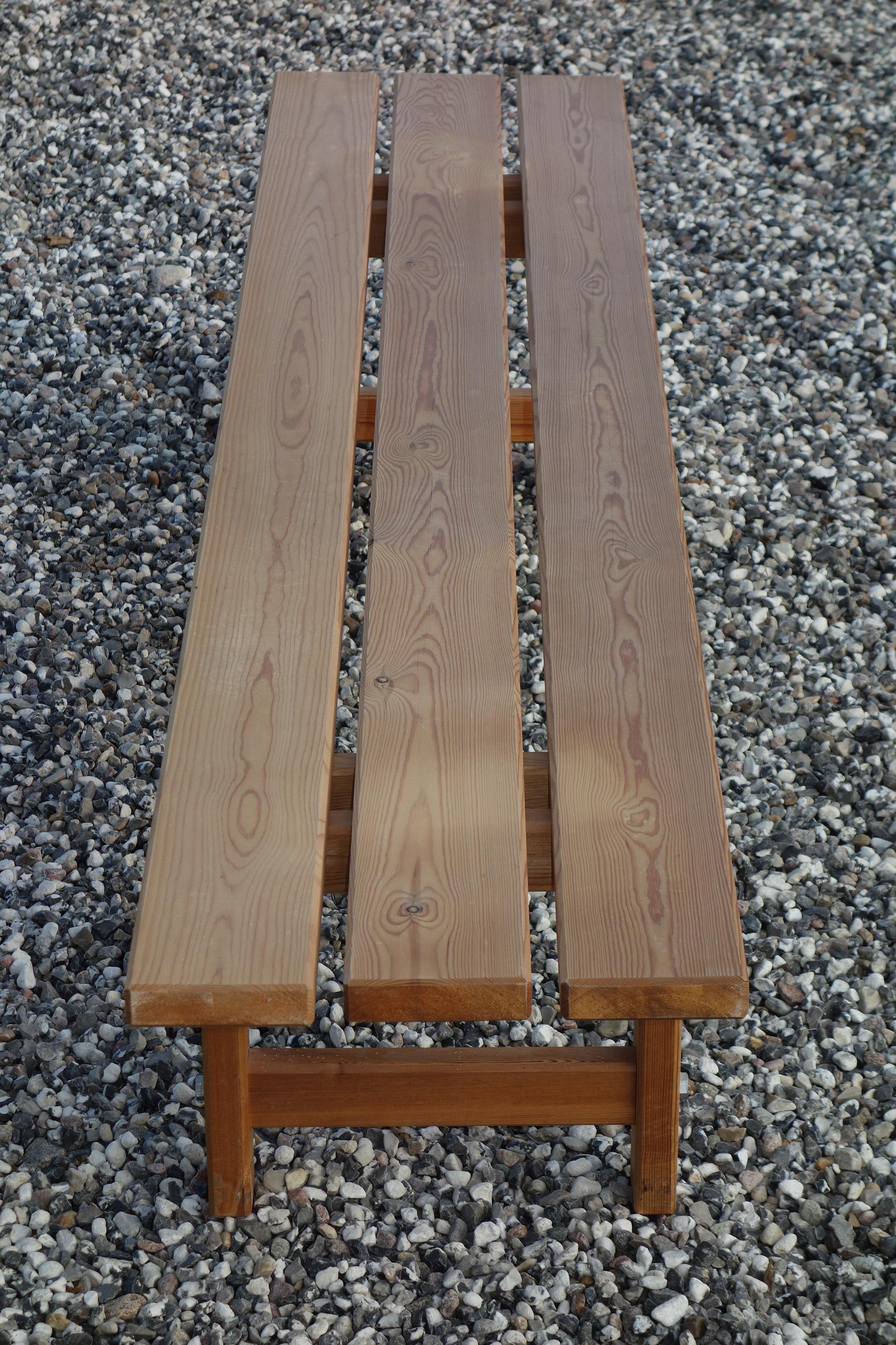 Scandinavian Modern Large Solid Pine Bench by Danish Architect Bernt Petersen, Scandinavian, 1970s For Sale