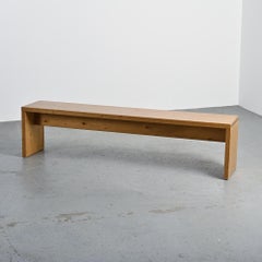 Large solid pine bench, France, circa 1970