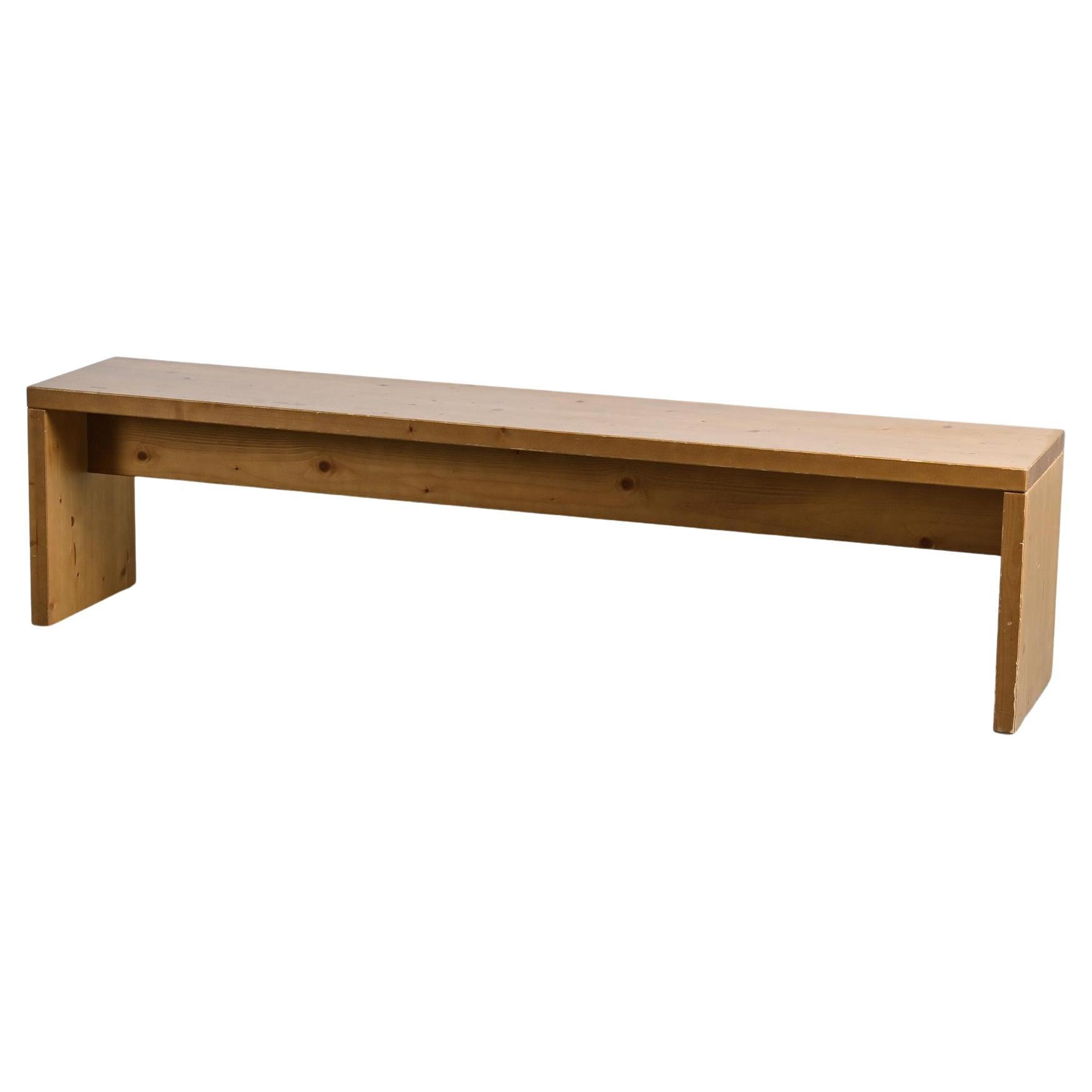 Large solid pine bench, France, circa 1970