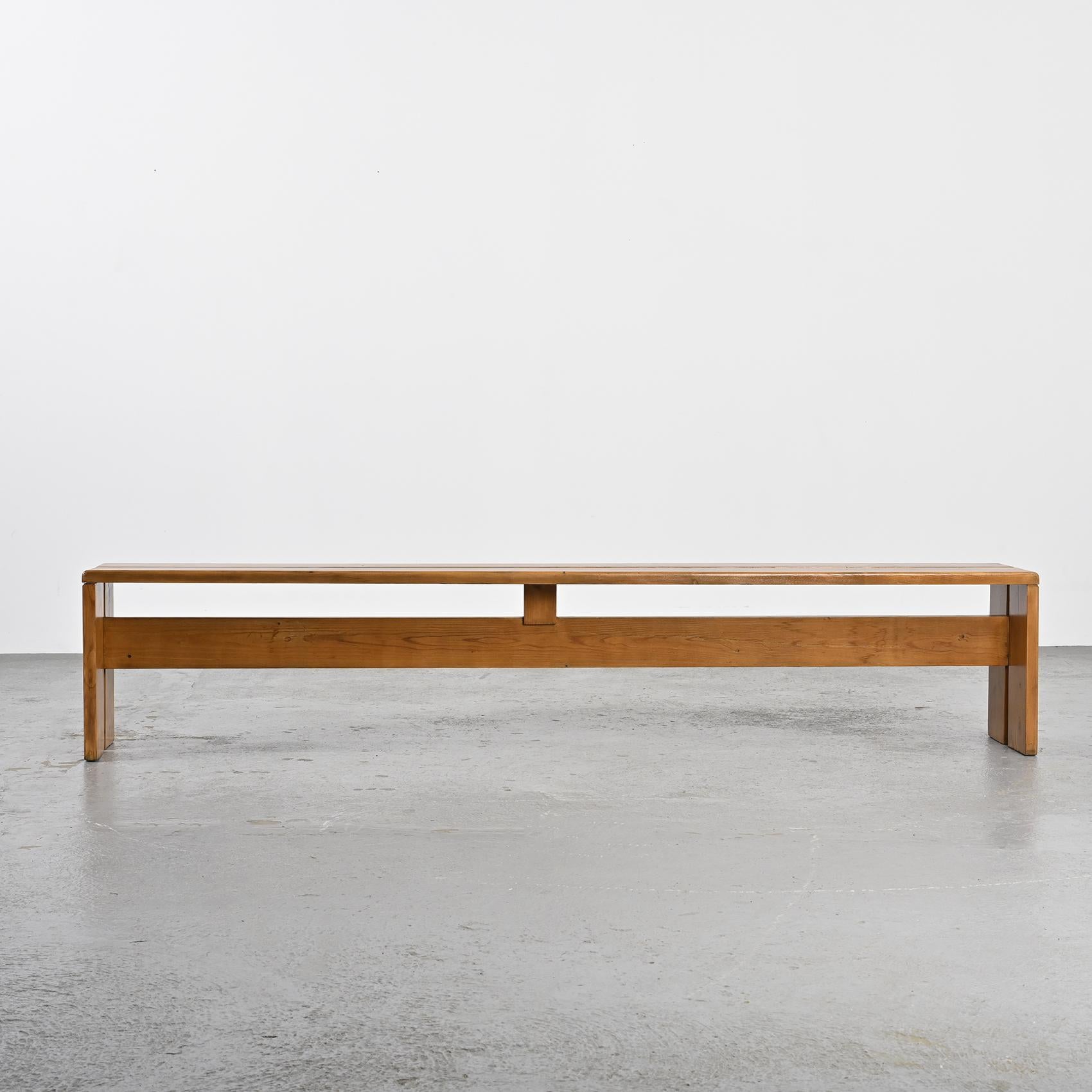 Large Solid Pine Bench from Les Arcs, France, circa 1973  5