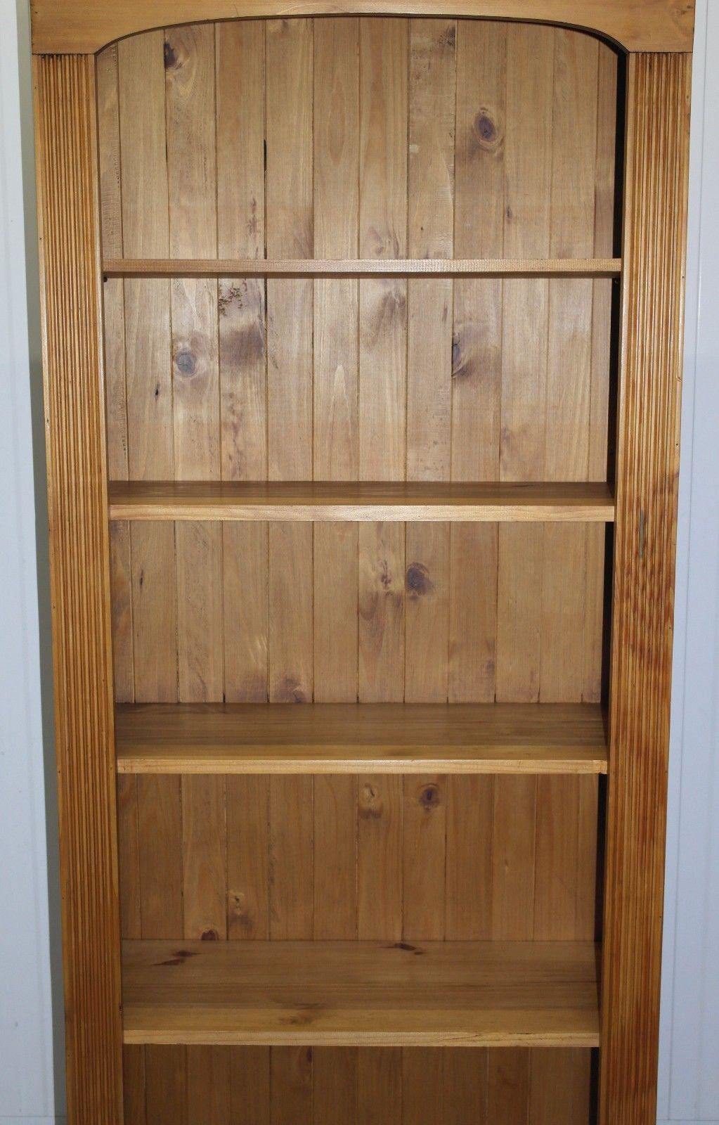 English Large Solid Pine Farmhouse Country Bookcase Lovely Natural Wood Finish and Feel