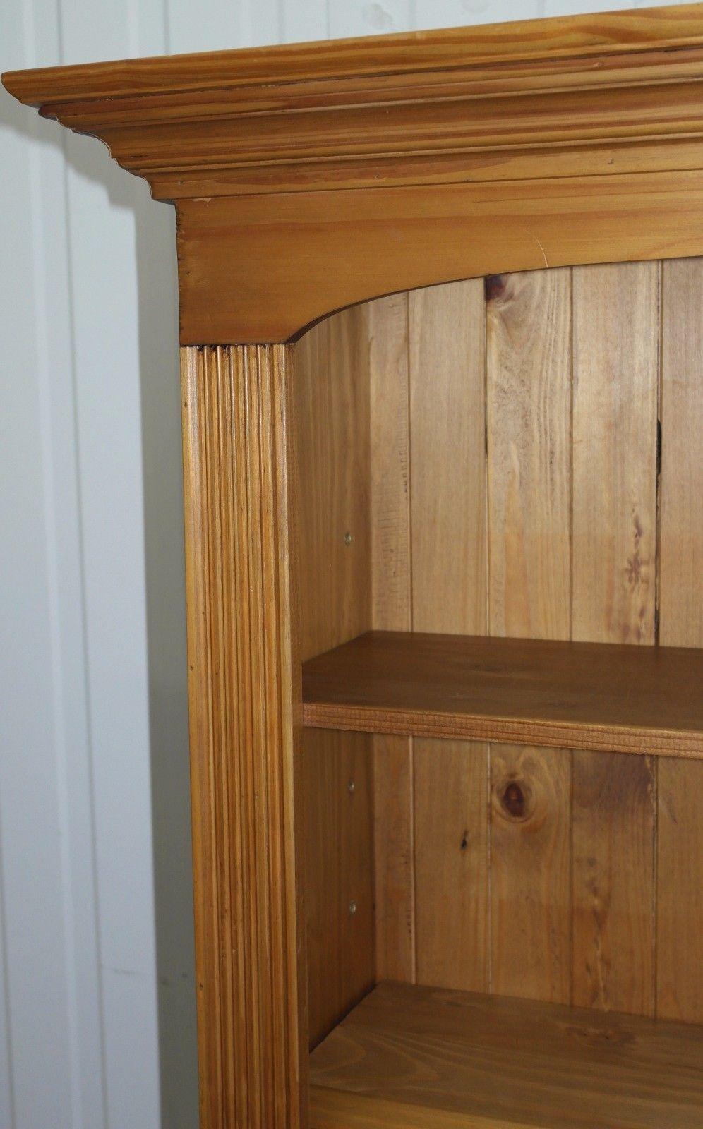 20th Century Large Solid Pine Farmhouse Country Bookcase Lovely Natural Wood Finish and Feel
