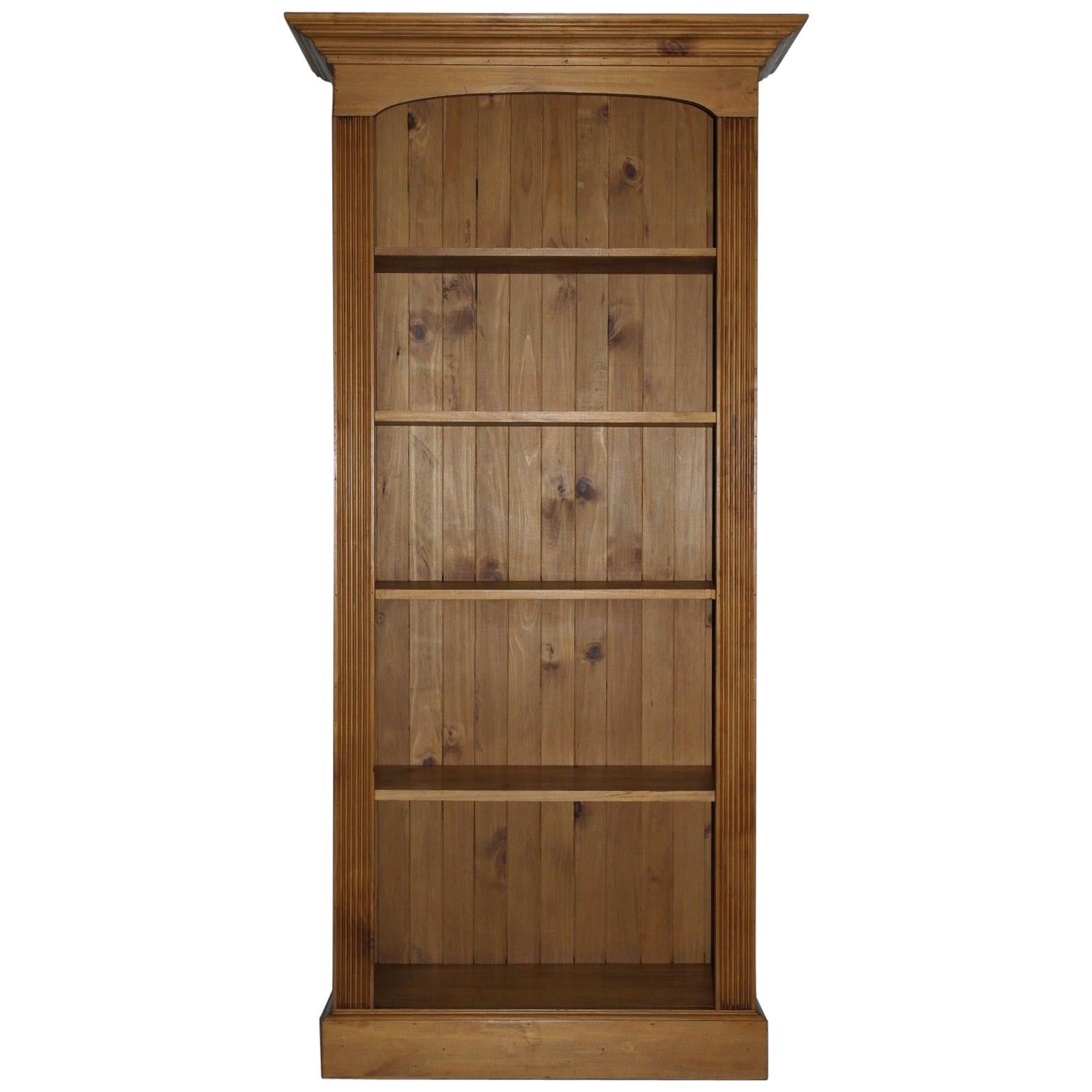 Large Solid Pine Farmhouse Country Bookcase Lovely Natural Wood Finish and Feel