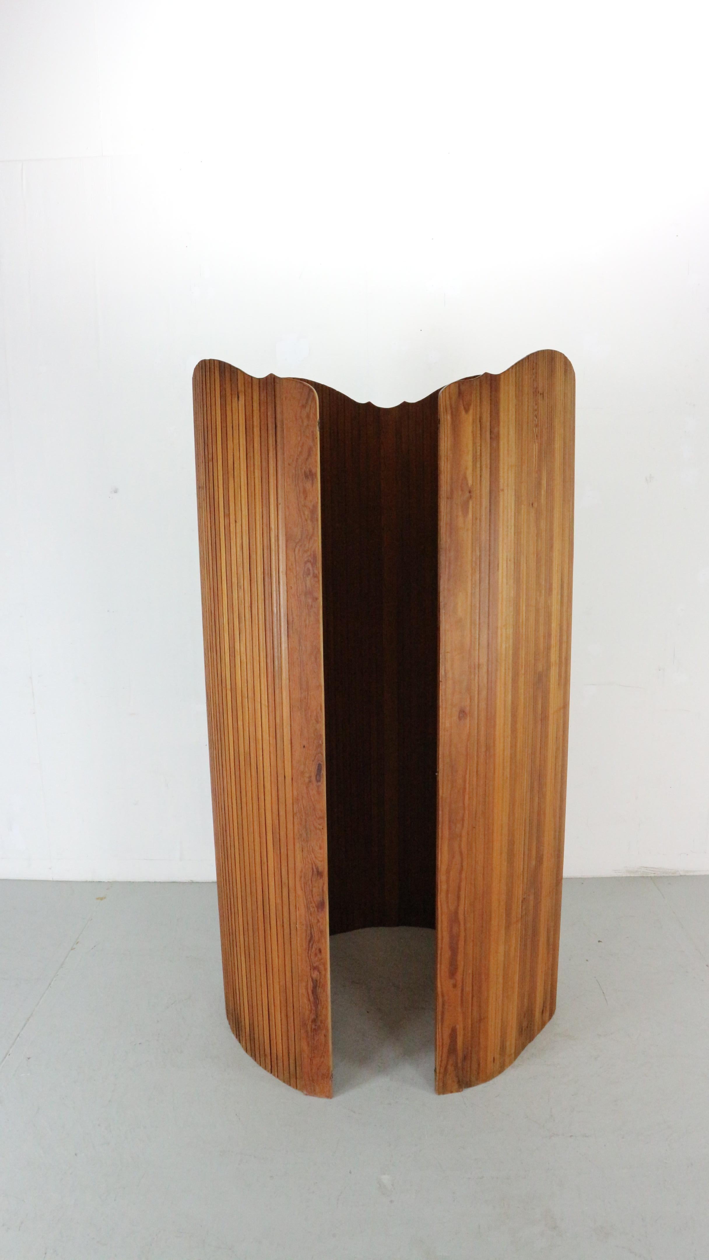 Large solid pine room divider by S.N.S.A. , France 1930s.  6