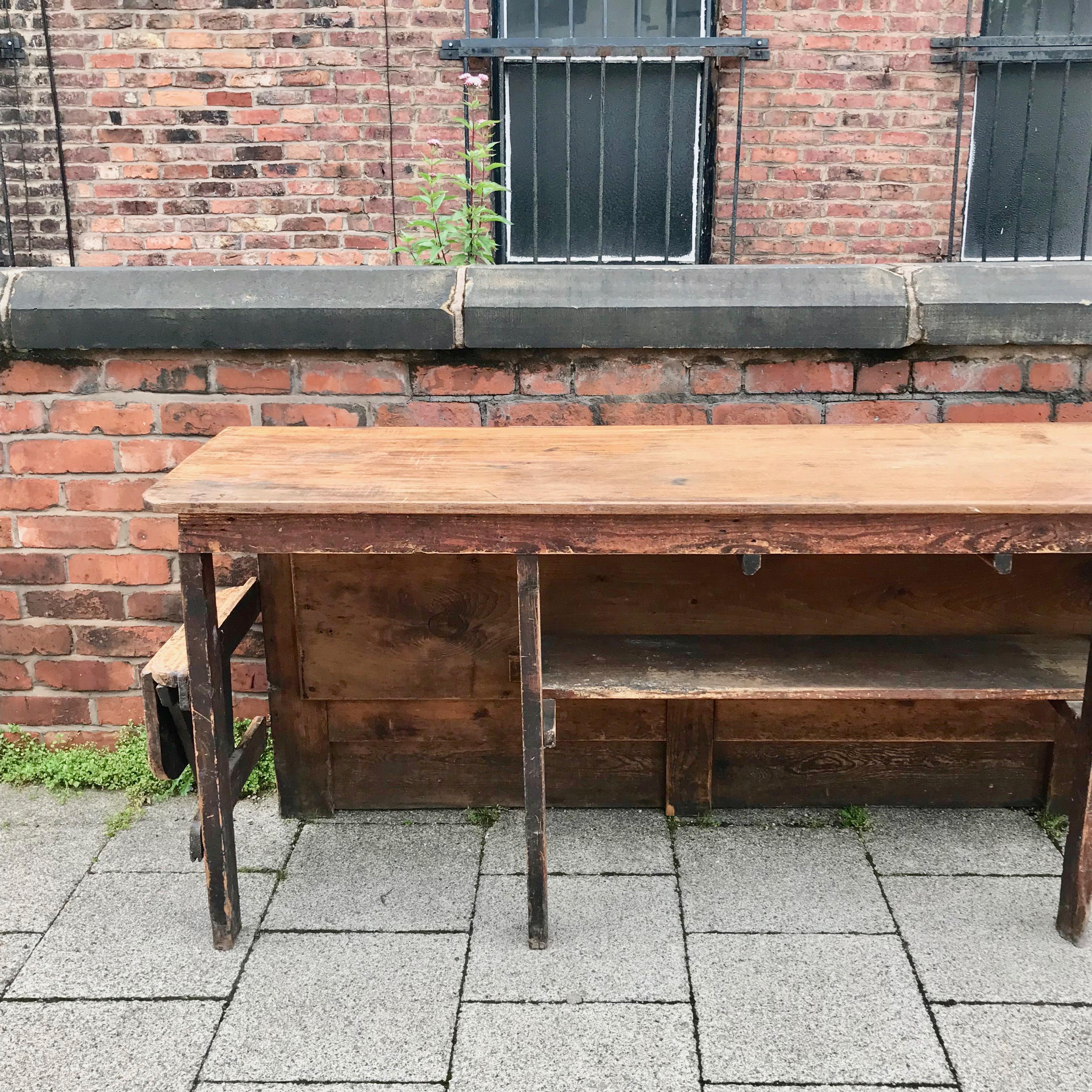 19th Century Large Solid Pine Victorian Shop Counter For Sale