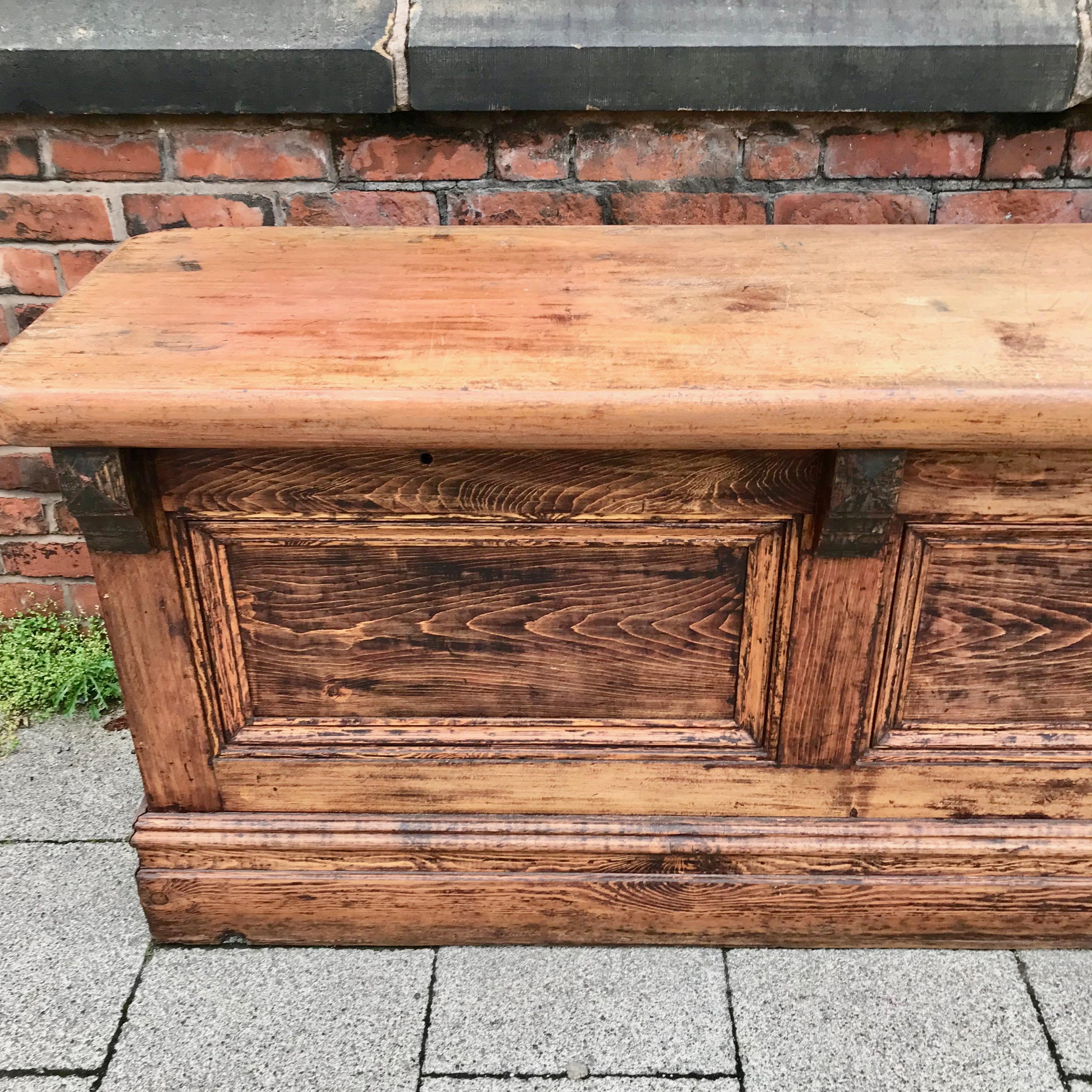 Large Solid Pine Victorian Shop Counter For Sale 2