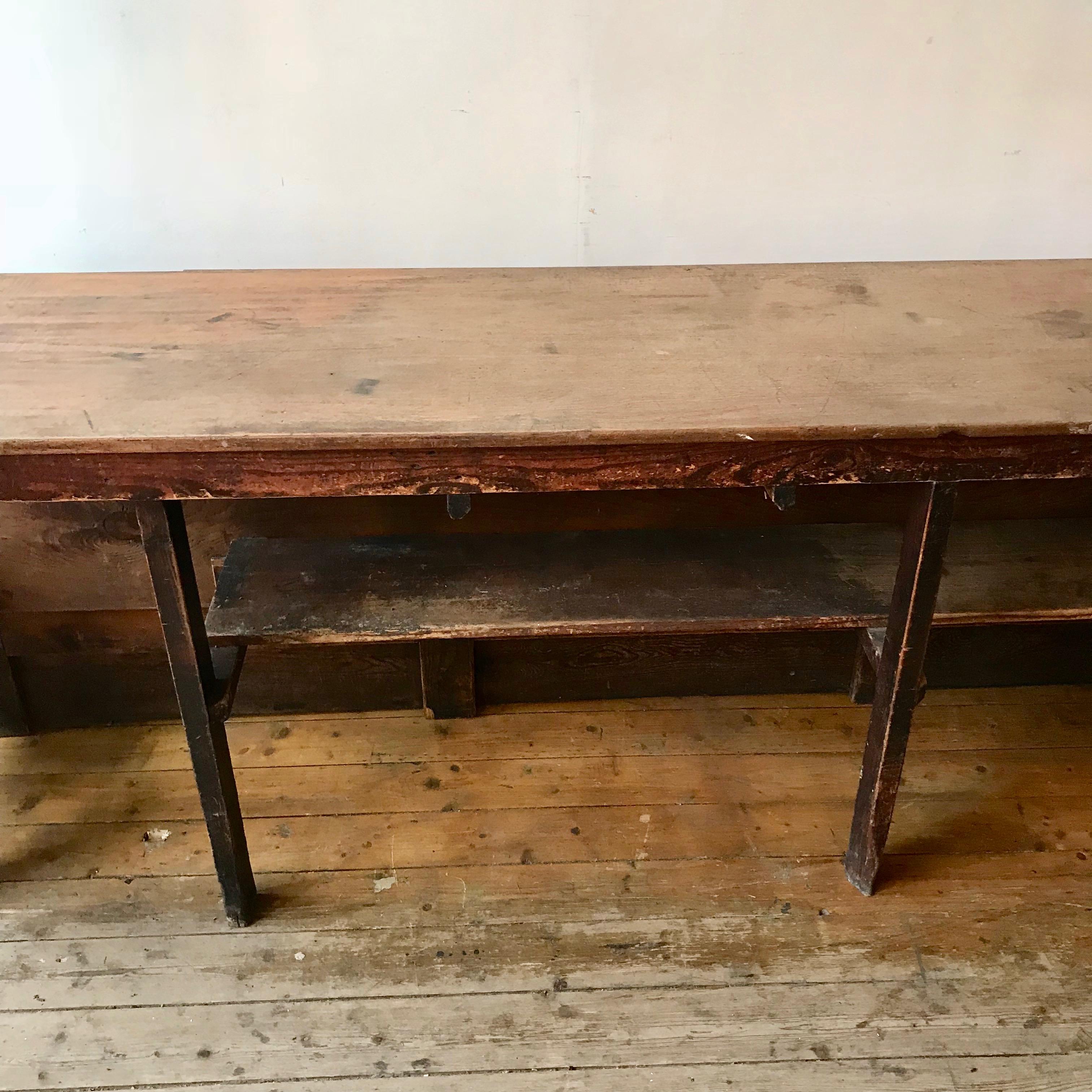 Large Solid Pine Victorian Shop Counter For Sale 3