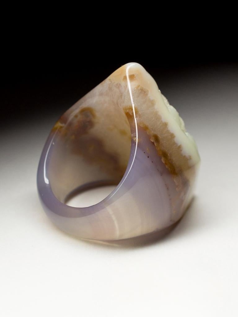 Large Solid Quartz Ring Raw Uncut Stone Unisex healing jewelry For Sale 5