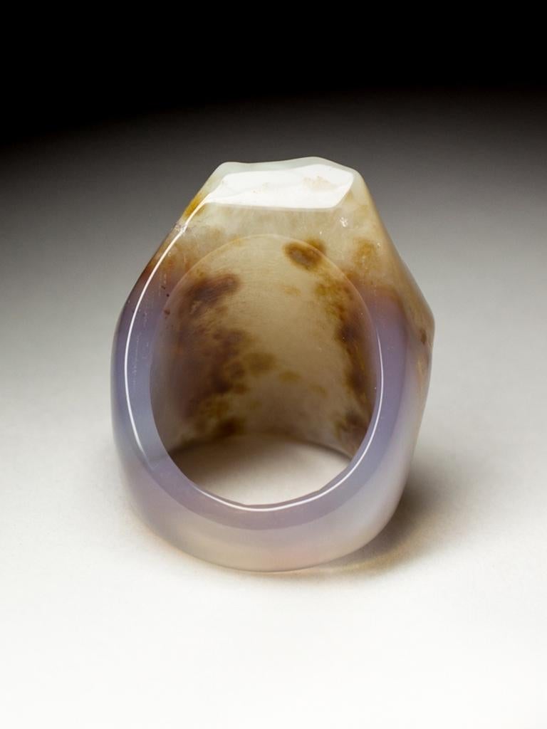 Artisan Large Solid Quartz Ring Raw Uncut Stone Unisex healing jewelry For Sale