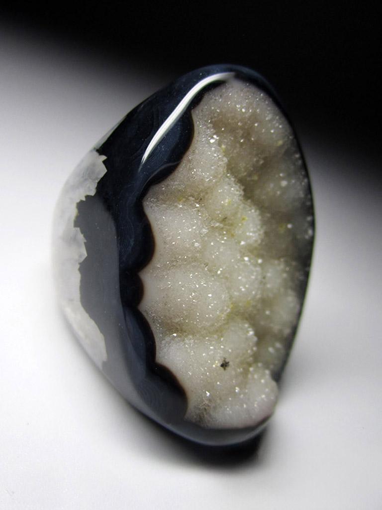 Large Solid Quartz Ring Rock Crystal Raw Crystals Black White For Sale 7