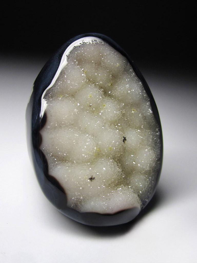 Large Solid Quartz Ring Rock Crystal Raw Crystals Black White For Sale 2