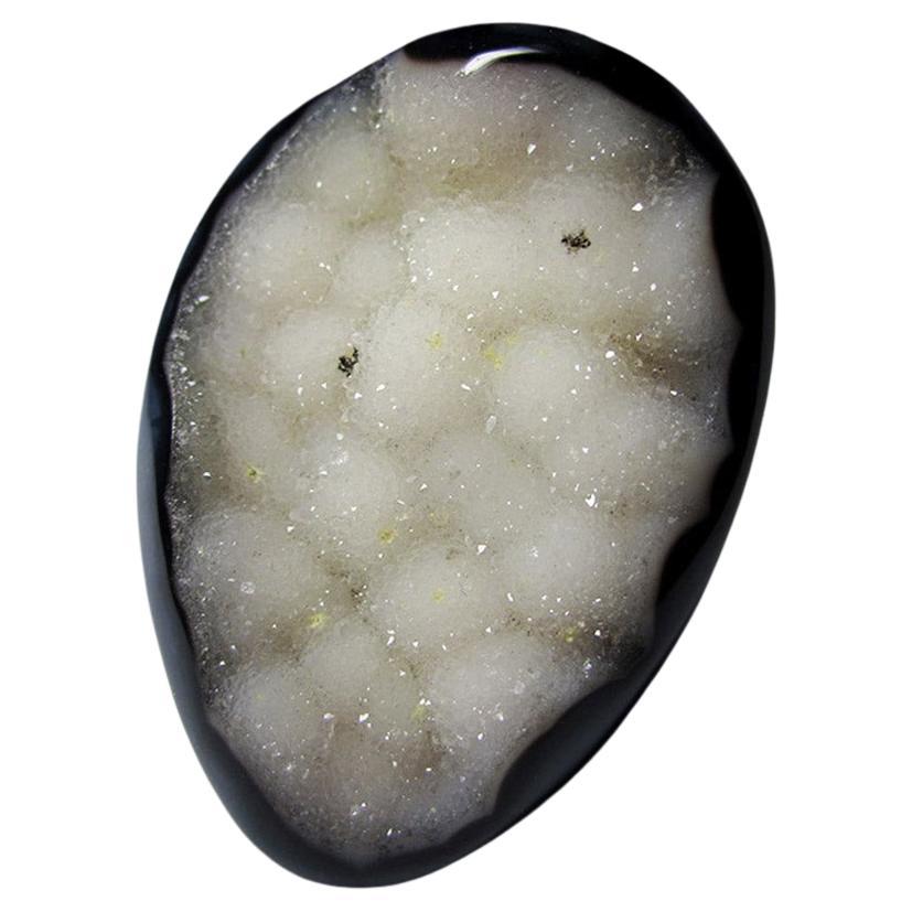 Large Solid Quartz Ring Rock Crystal Raw Crystals Black White For Sale