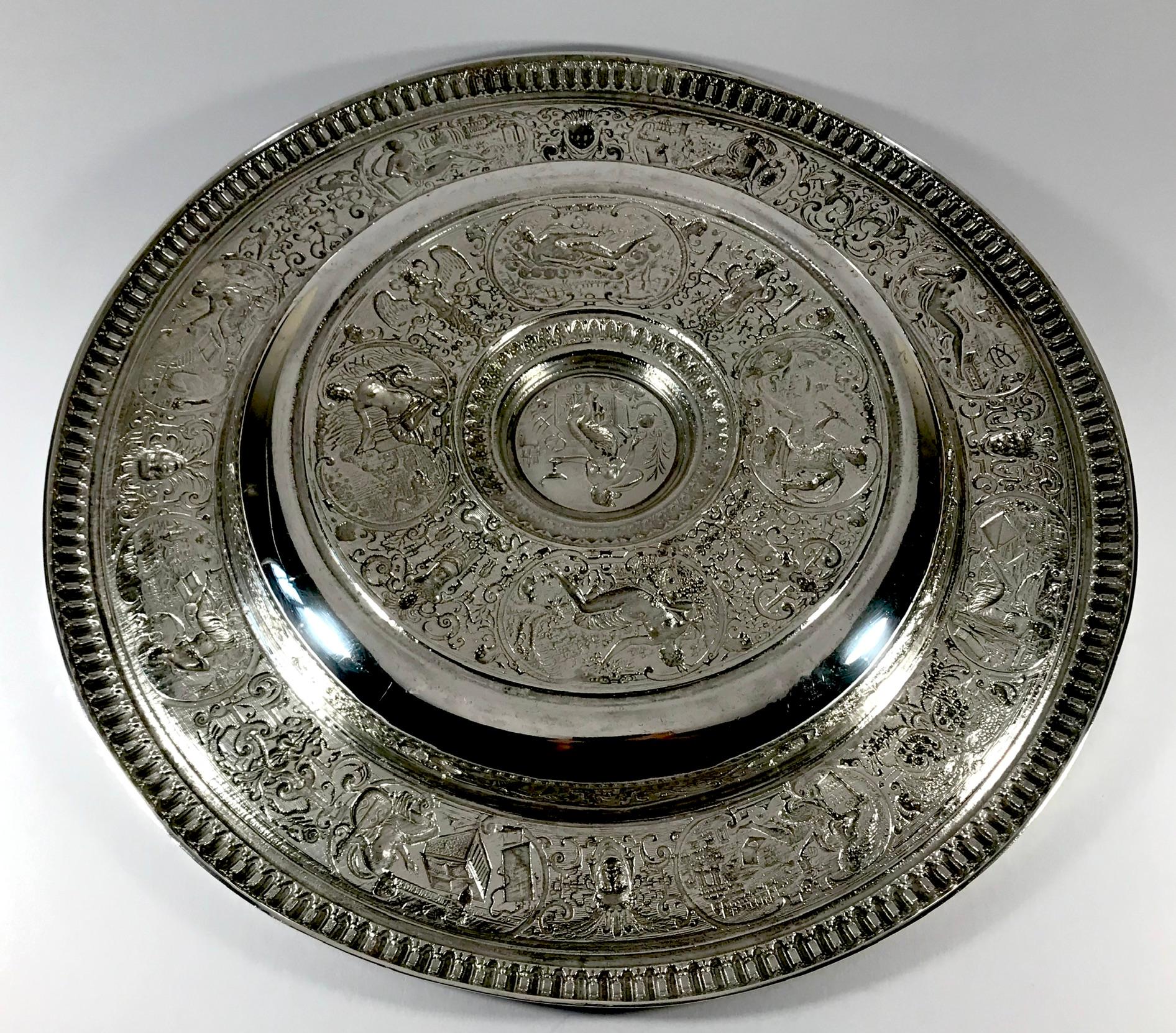 19th Century Large Solid Silver Sterling Venus Rosewater Dish 1872 Wimbledon Tennis