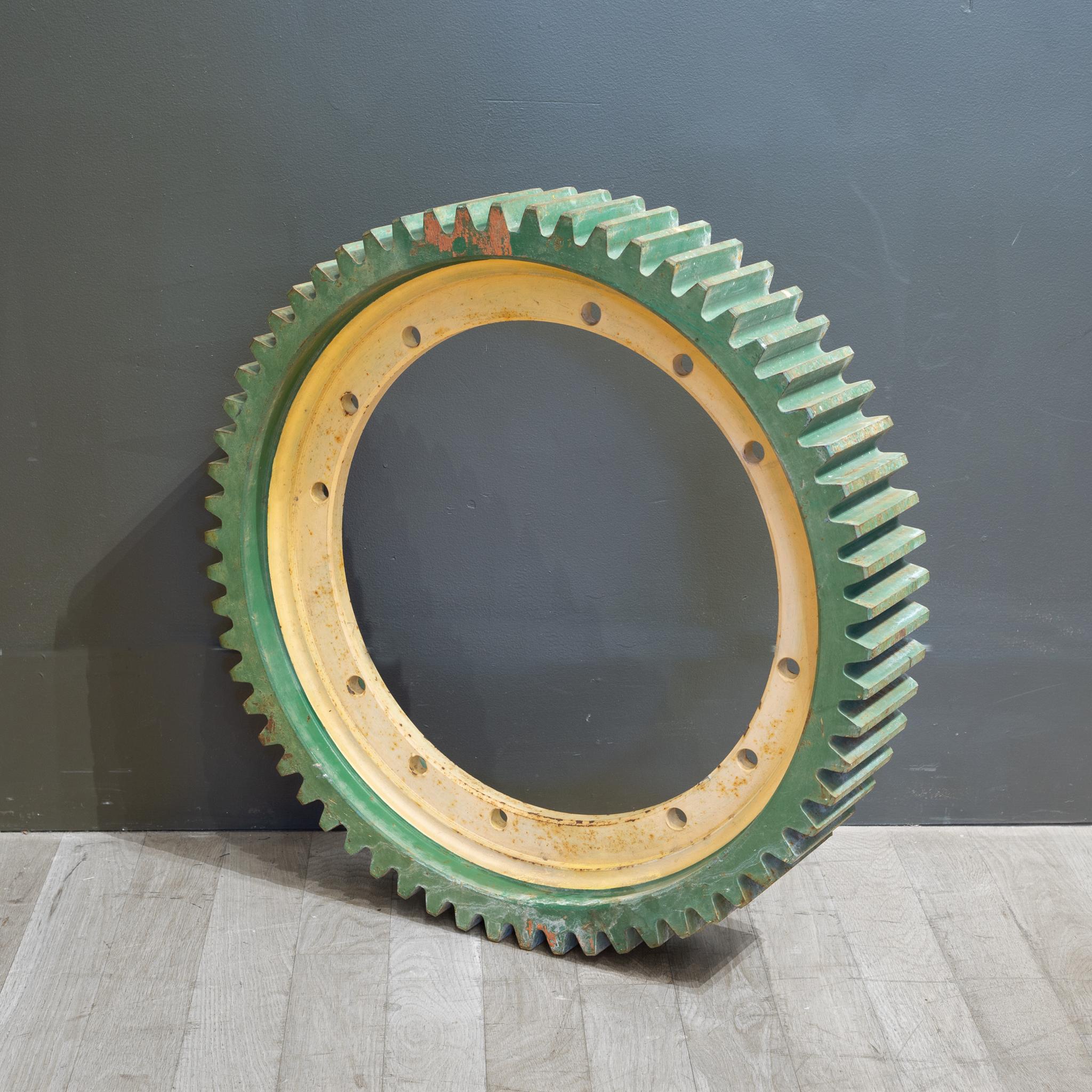 Industrial Large Solid Steel Factory or Tractor Gear c.1940 For Sale