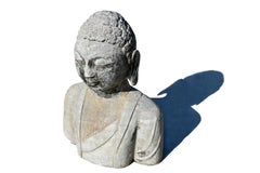 Large Solid Stone Buddha Bust