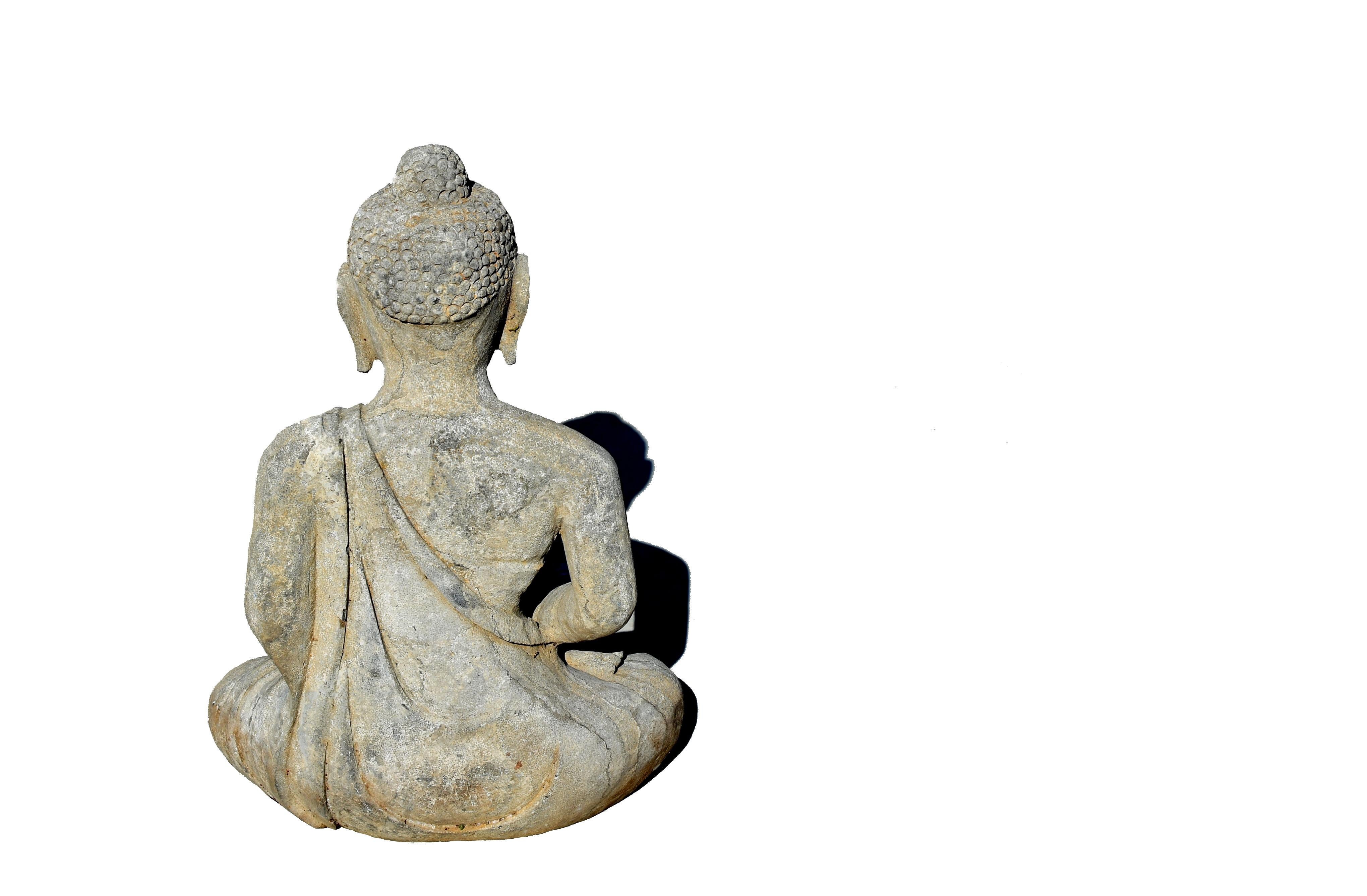 Large Solid Stone Sitting Buddha For Sale 6