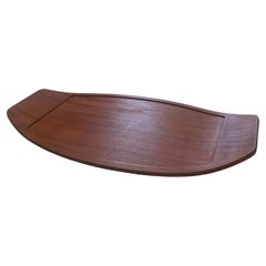 Large Solid Teak Surfboard Tray with Raised Edge by Digsmed - Rare