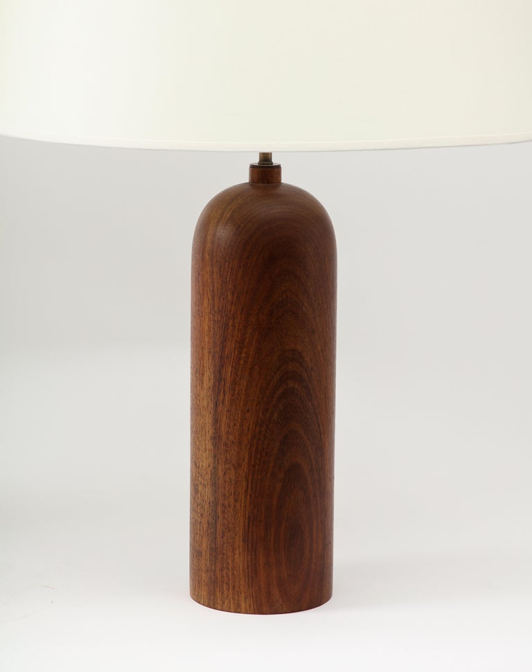 Large Solid Walnut Table lamps, USA 1960's For Sale at 1stDibs