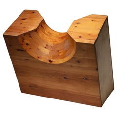 Large Solid Wood abstract Sculpture, Italy, 1970s