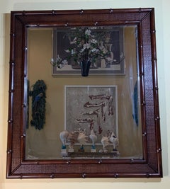 Touch of Island Charm: Carved Solid Wood Bamboo-Style Wall Mirror