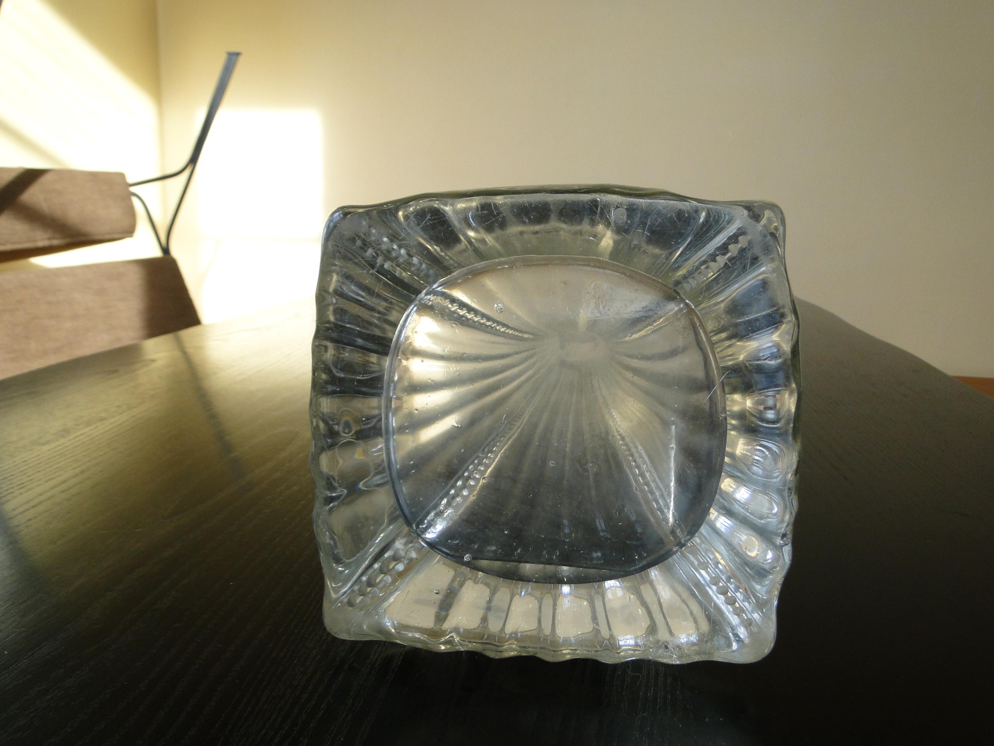 Large Soliflor Vase In Chiseled Glass France Mid Century For Sale 3