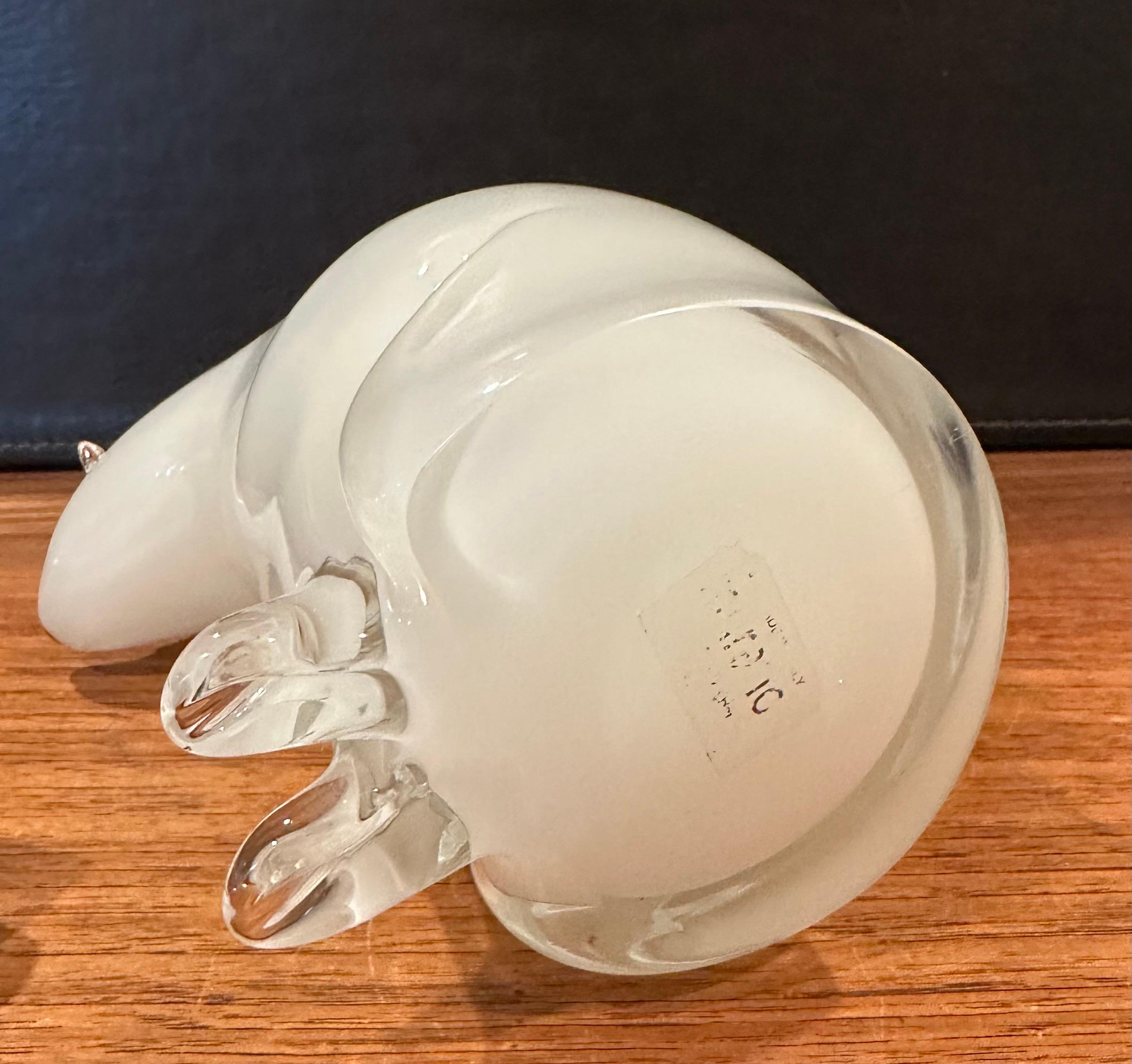 Große Eisbär-Skulptur aus Kunstglas von Murano-Glas Sommerso im Angebot 6