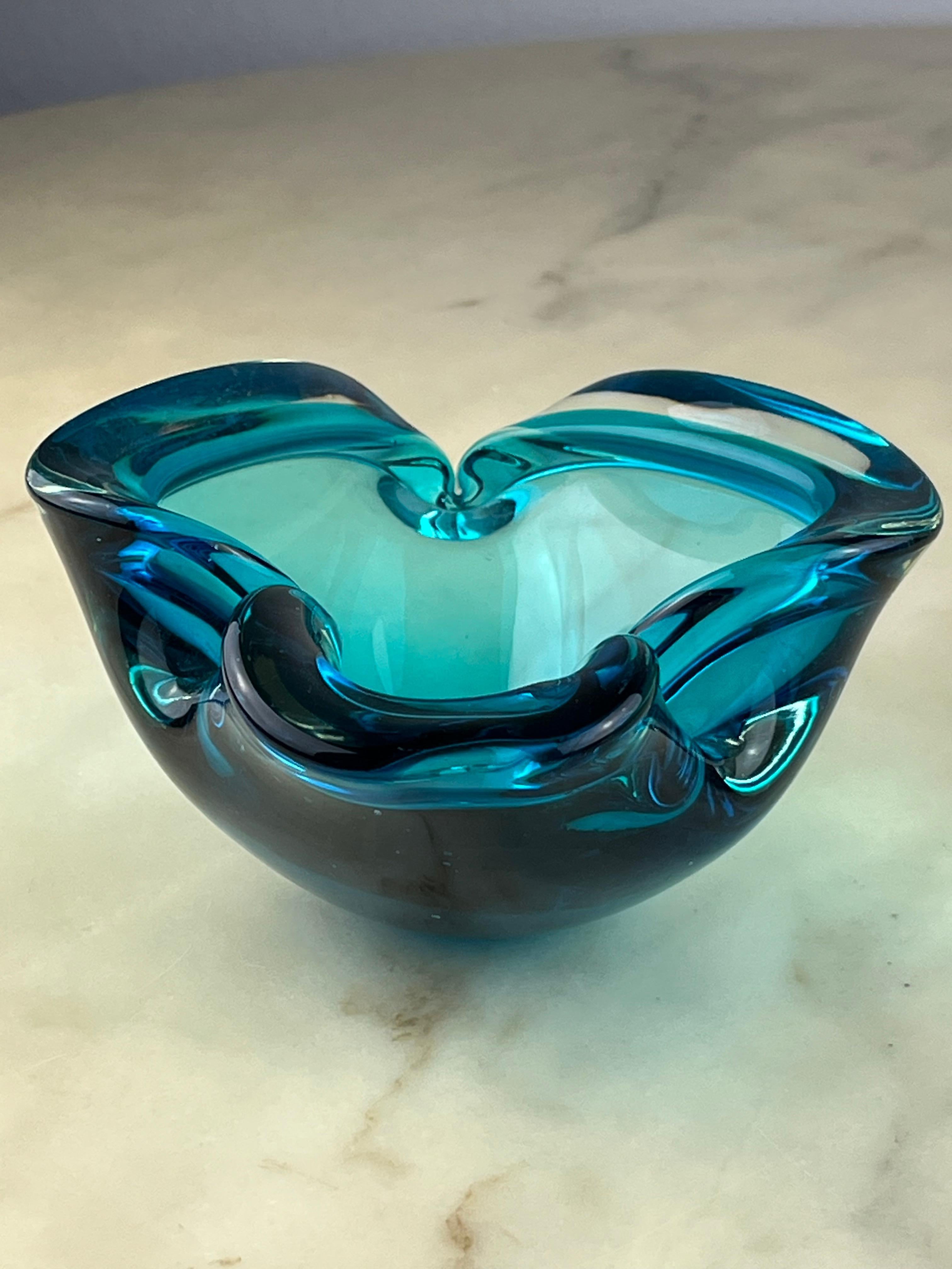 Mid-20th Century Large Sommerso Murano Glass Ashtray/Valet tray, Italy, 1960s 