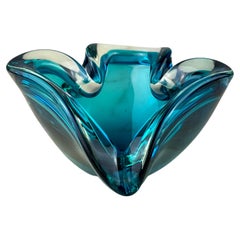 Large Sommerso Murano Glass Ashtray/Valet tray, Italy, 1960s 