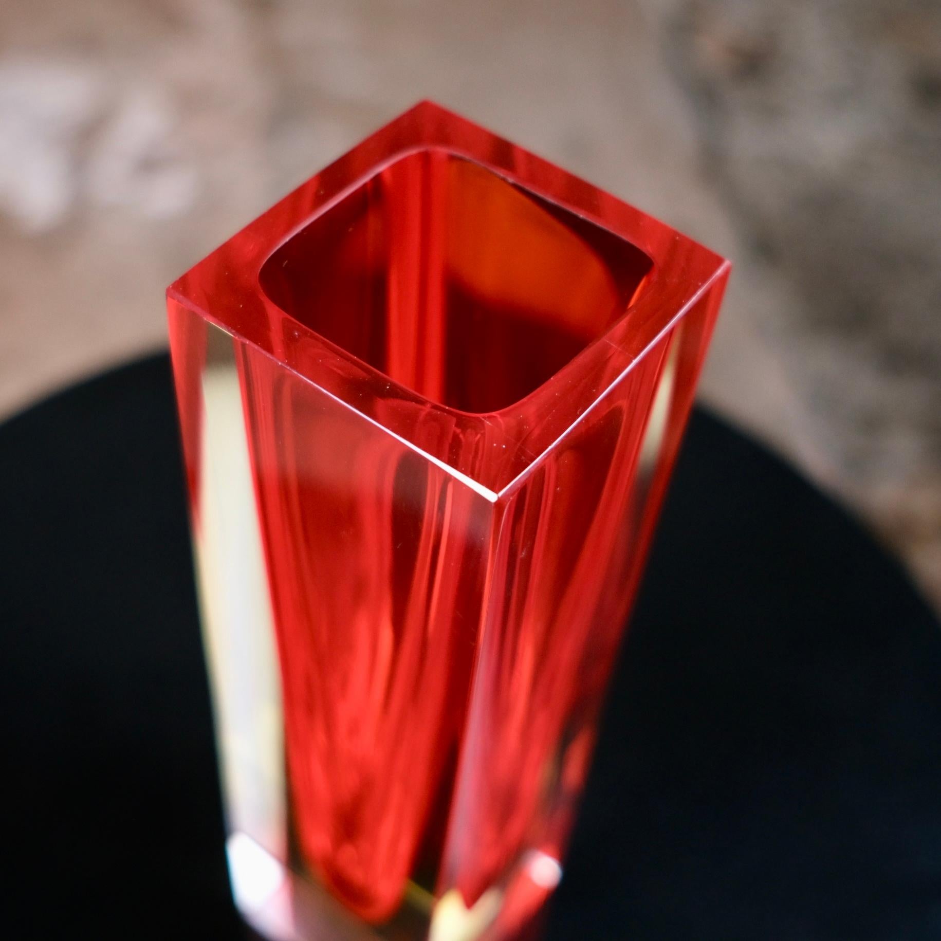 Large Sommerso vase in Murano glass, Italy, 1960s For Sale 3