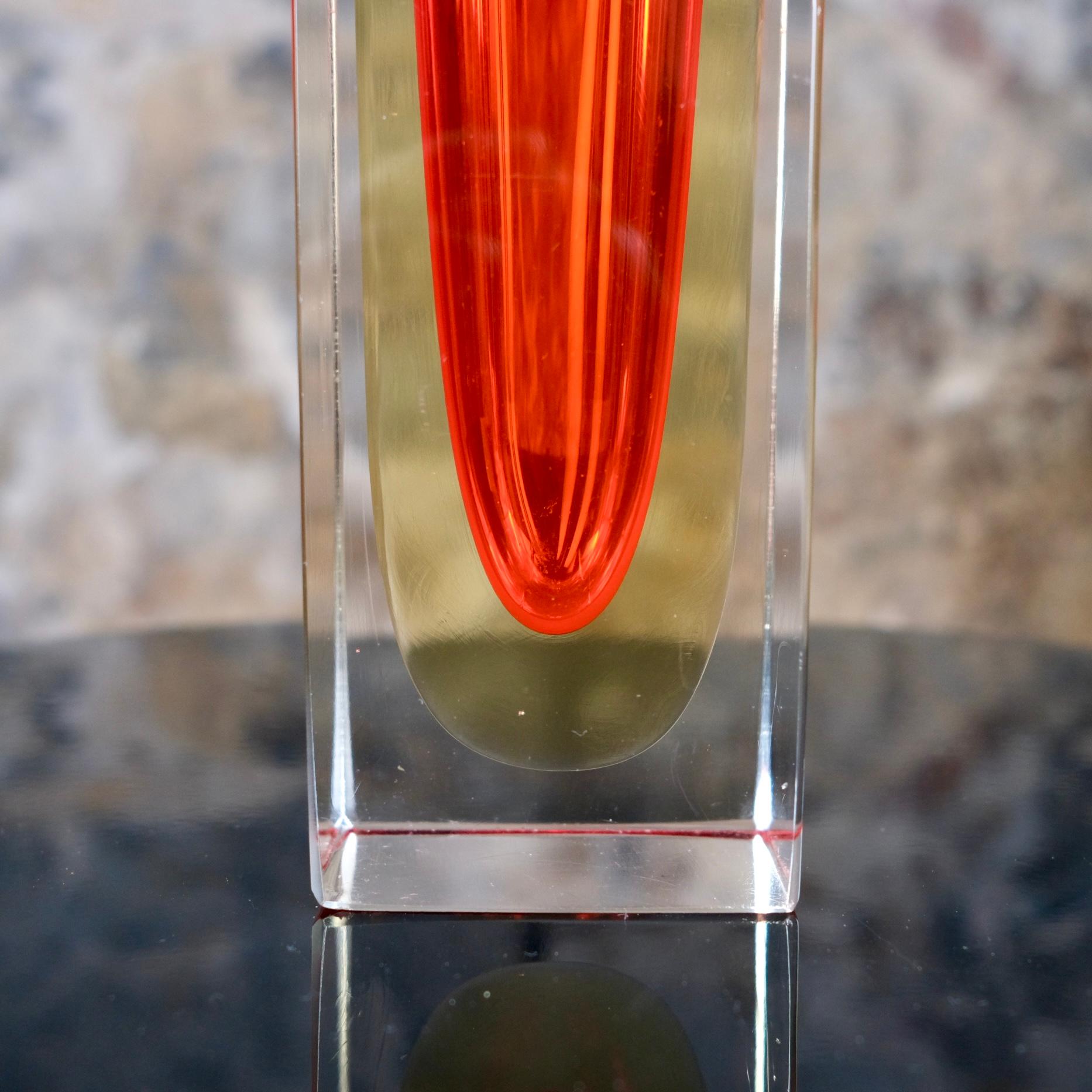 Italian Large Sommerso vase in Murano glass, Italy, 1960s For Sale