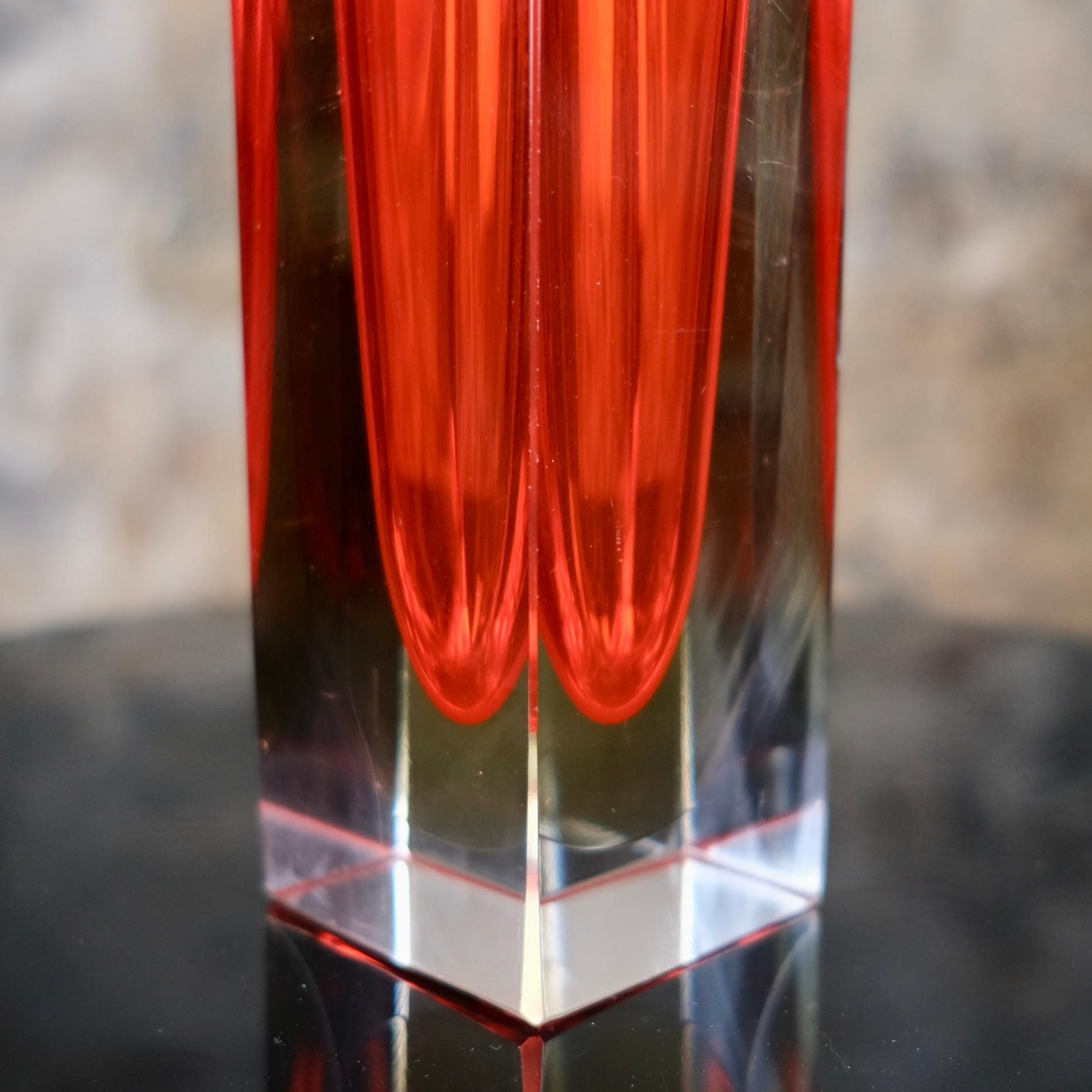 Murano Glass Large Sommerso vase in Murano glass, Italy, 1960s For Sale