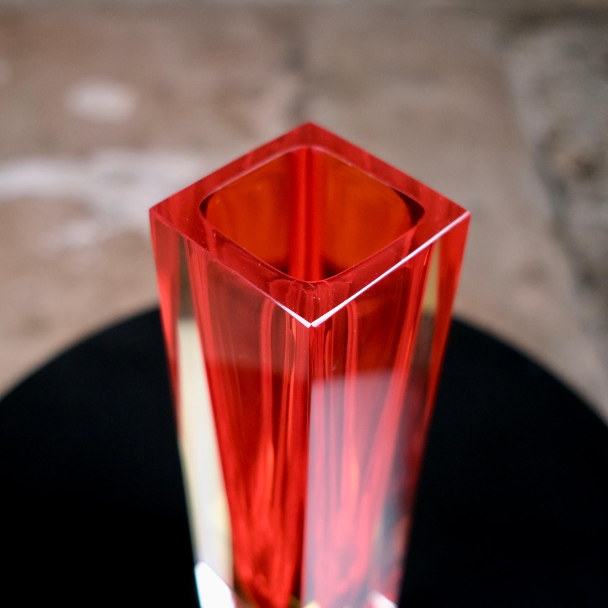 Large Sommerso vase in Murano glass, Italy, 1960s For Sale 1