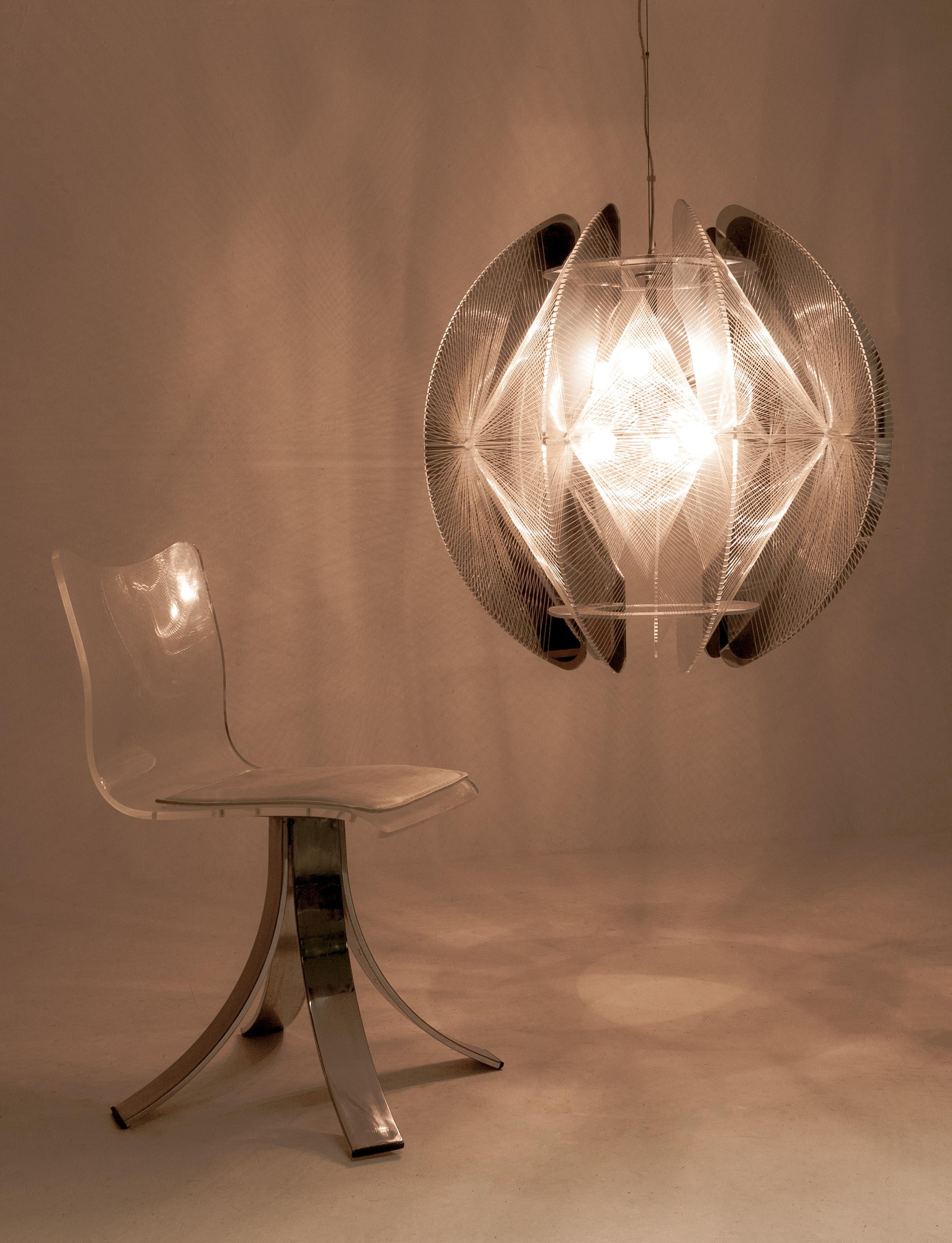 Lucite Large Sompex Pendant Lamp