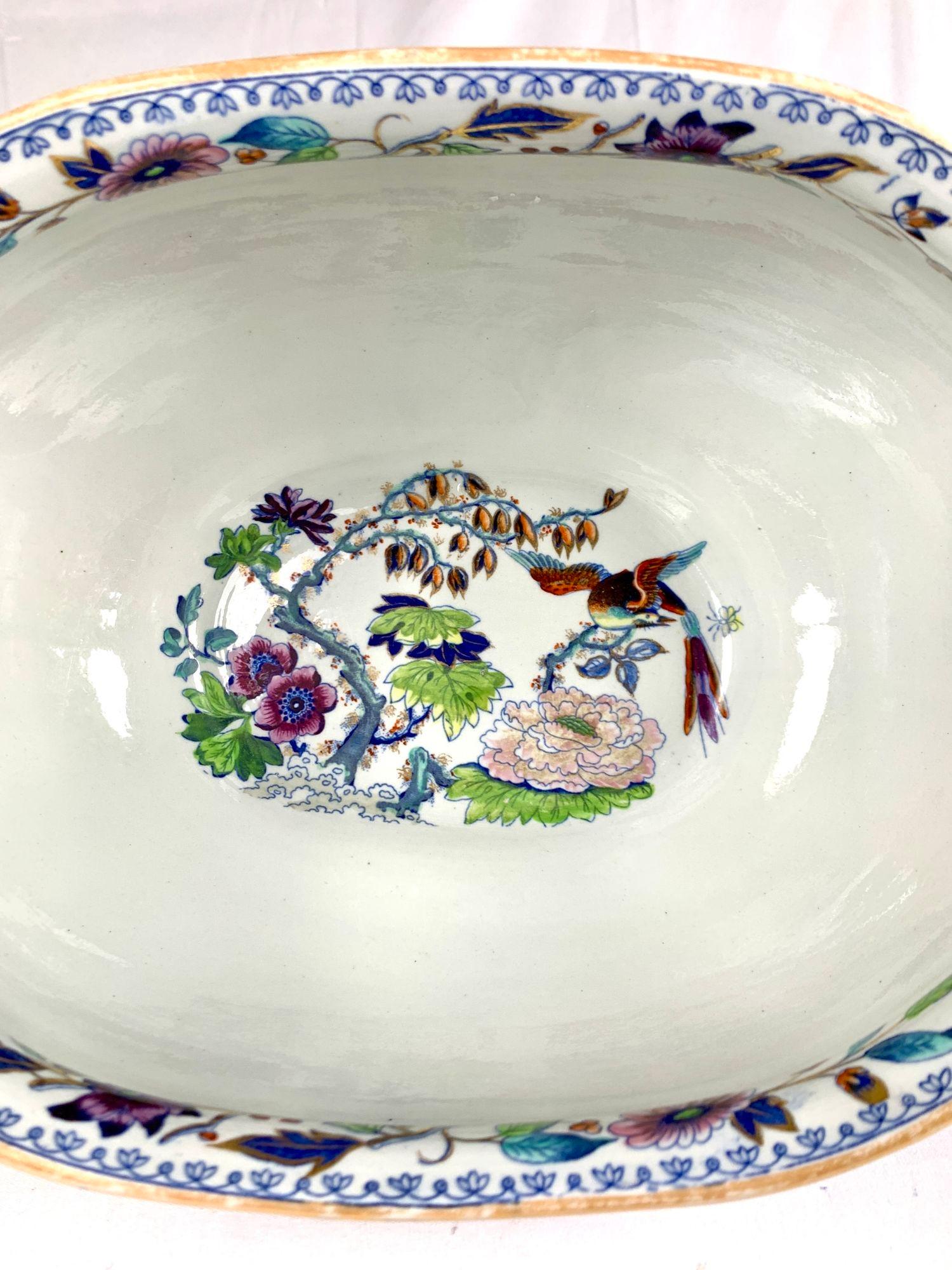 Large Soup Tureen Flying Bird Pattern Made in England Circa 1815 by Davenport 8