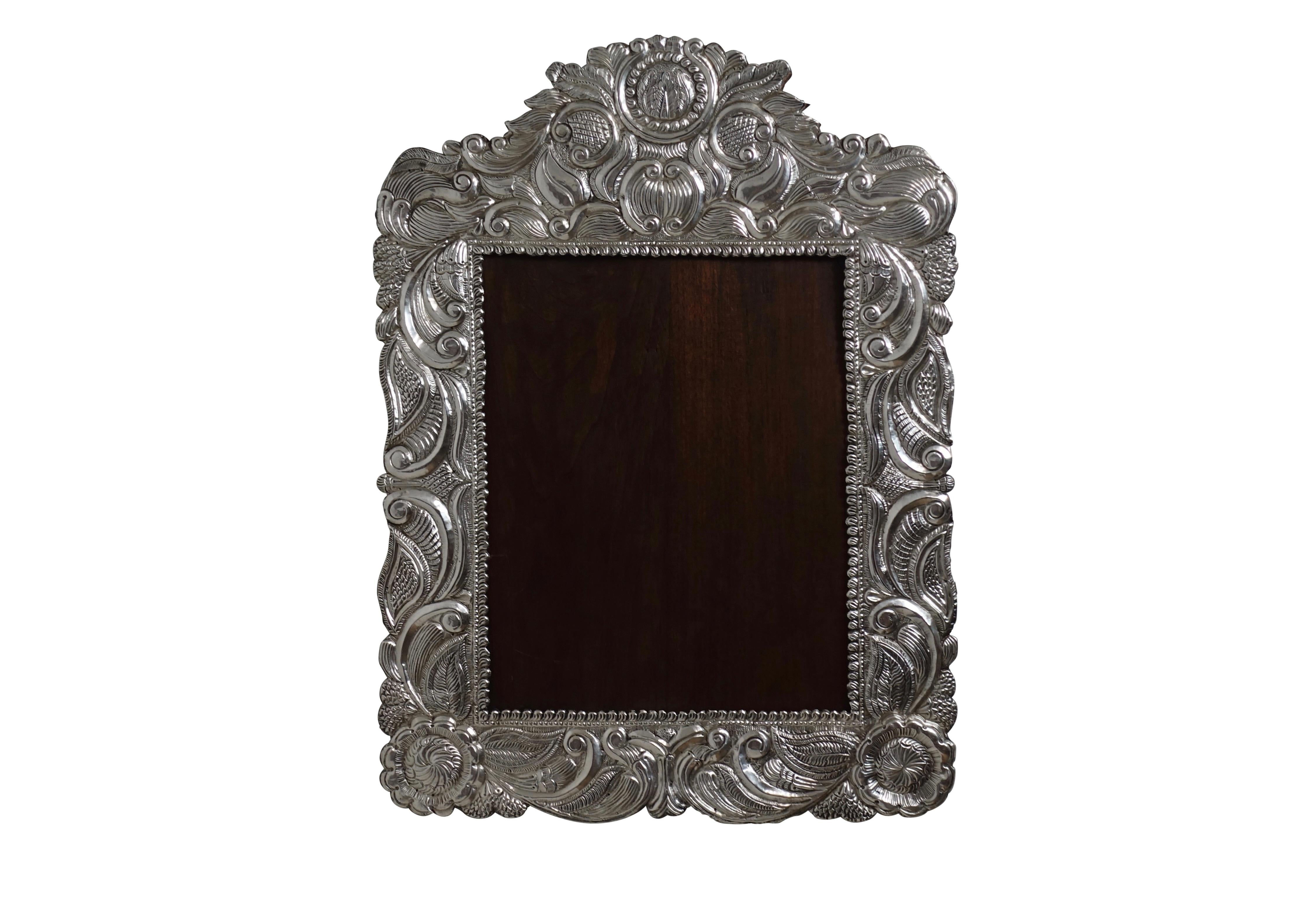 Large South American Repousse Silver Frame, 19th Century 1