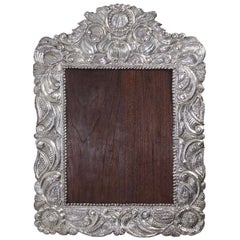 Large South American Repousse Silver Frame, 19th Century