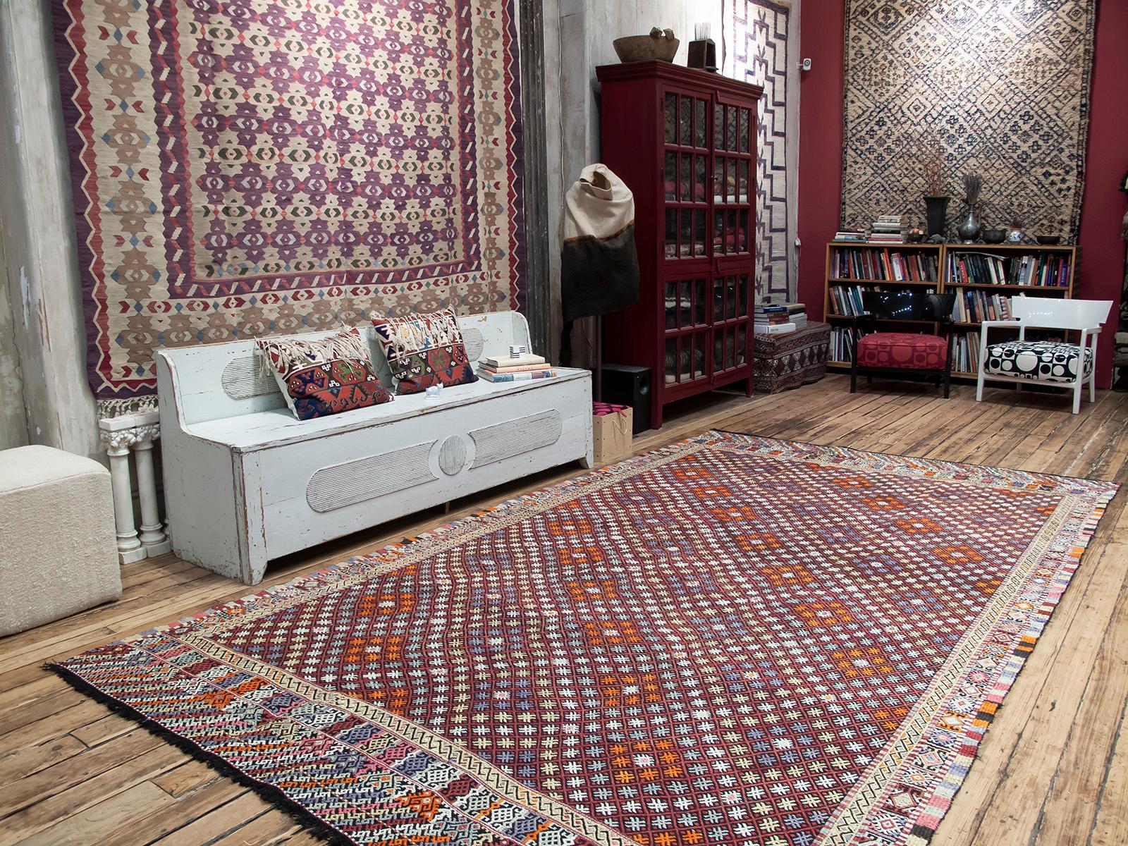 A large tribal flat-weave from Southern Turkey, woven in the intricate 