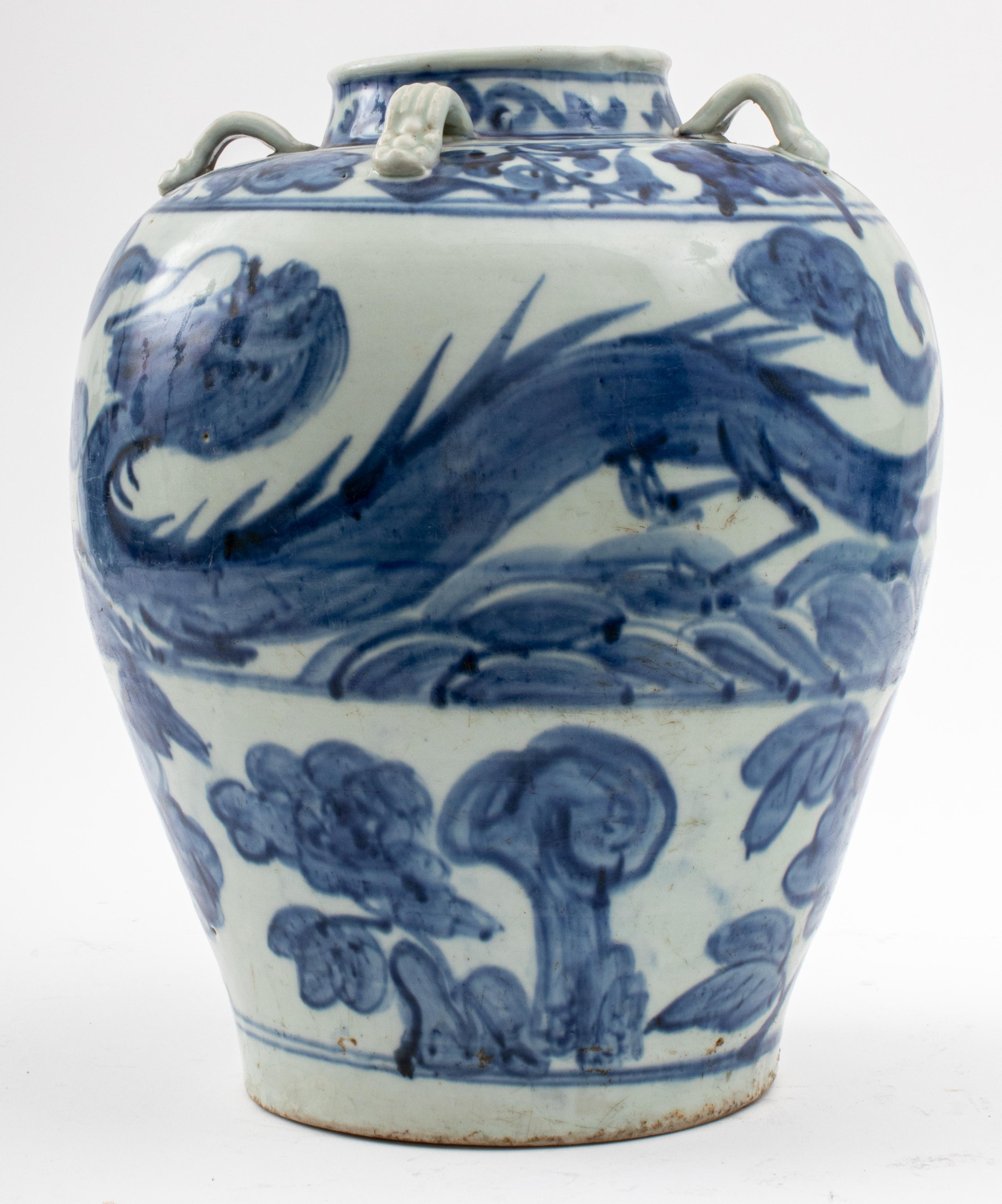 Chinese Export Large Southeast Asian Blue Glaze Meiping Ceramic Vase