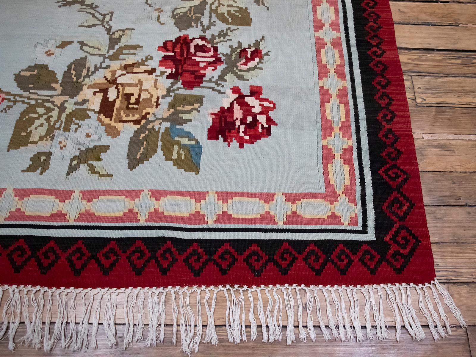 Wool Large Southeast European Kilim, DK-114-18 For Sale