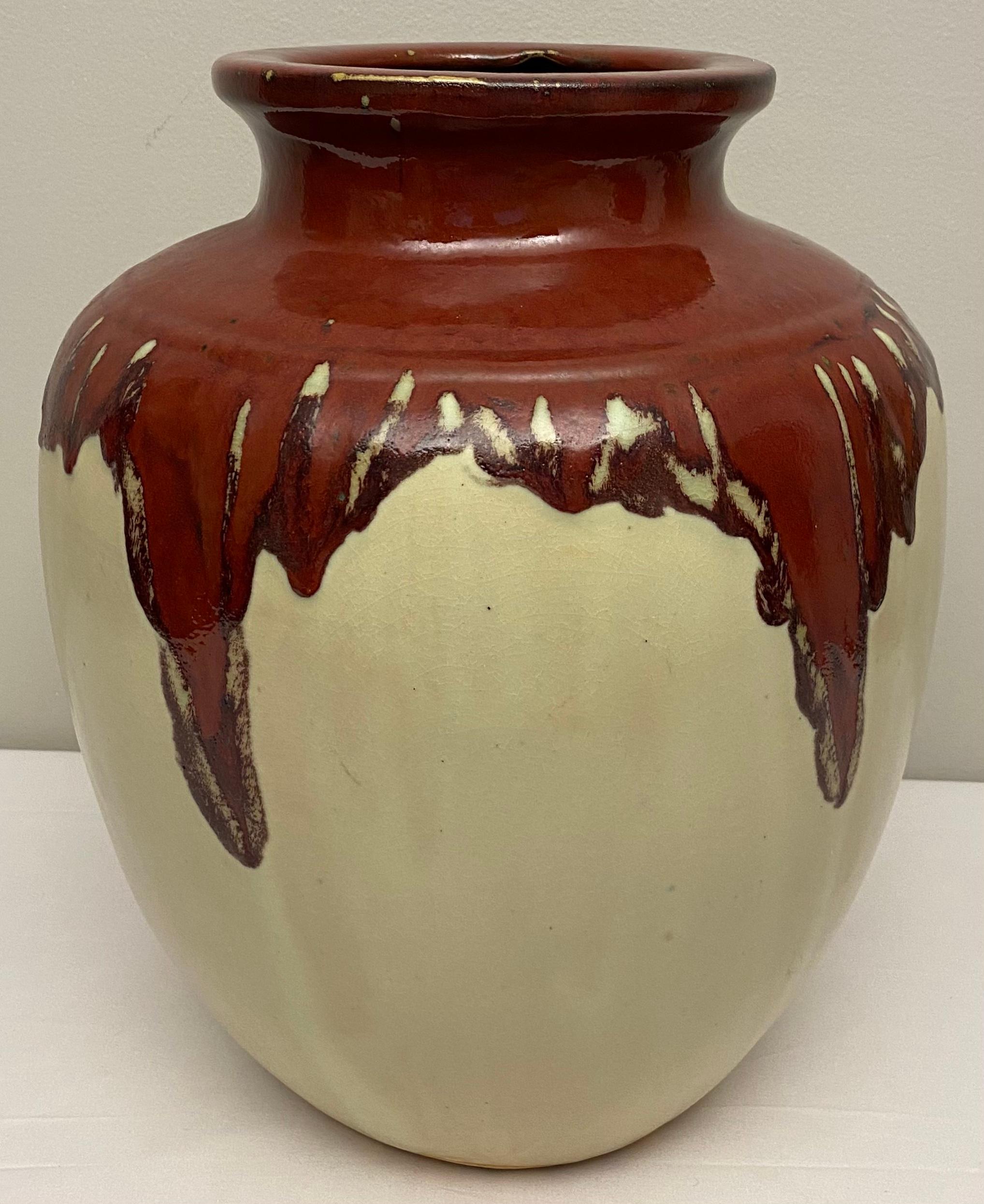 American Large Southwest Style Ceramic Pottery Floor Vase or Centerpiece For Sale