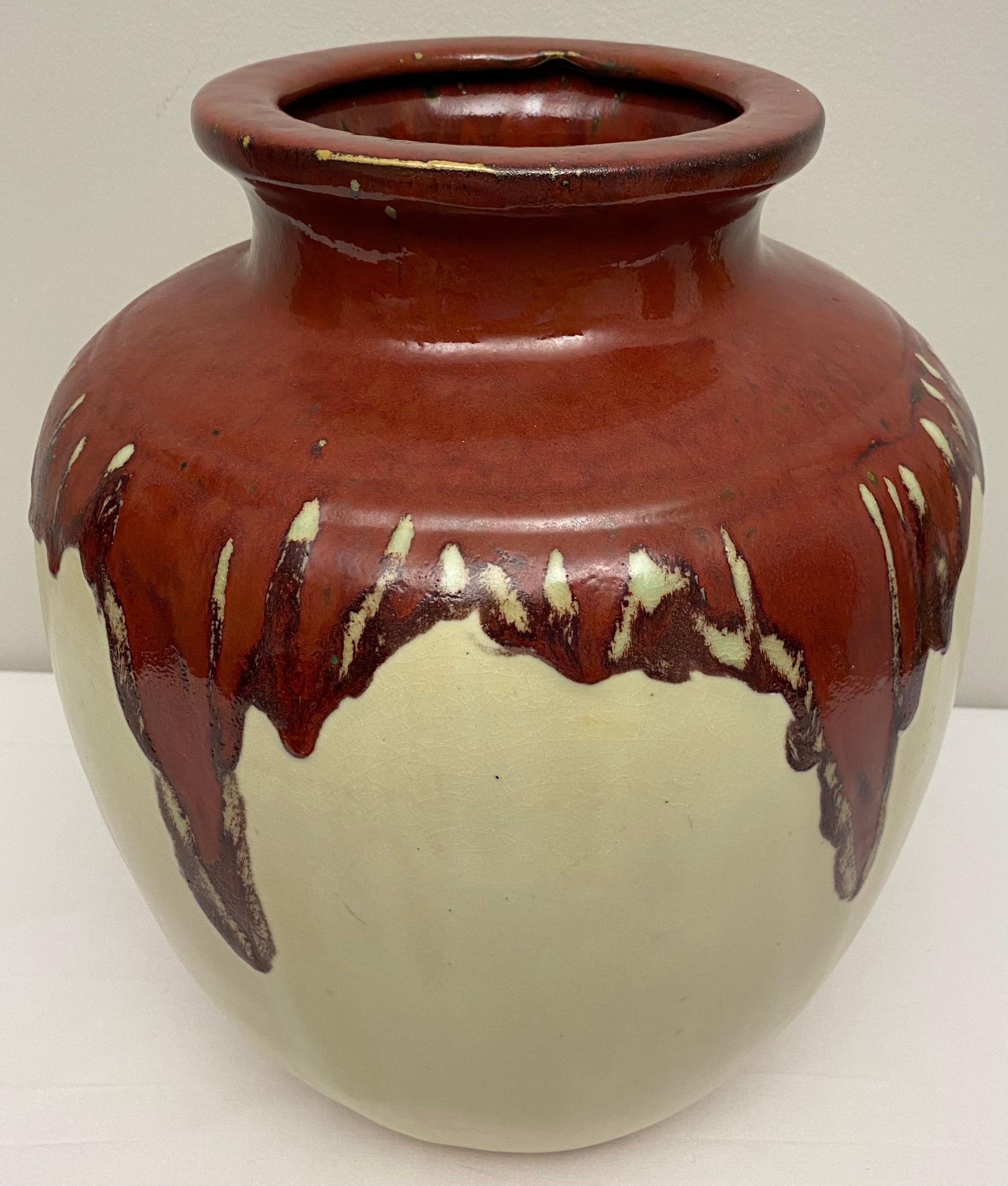 Fait main Grand vase de sol ou centre de table en céramique de style sud-ouest en vente