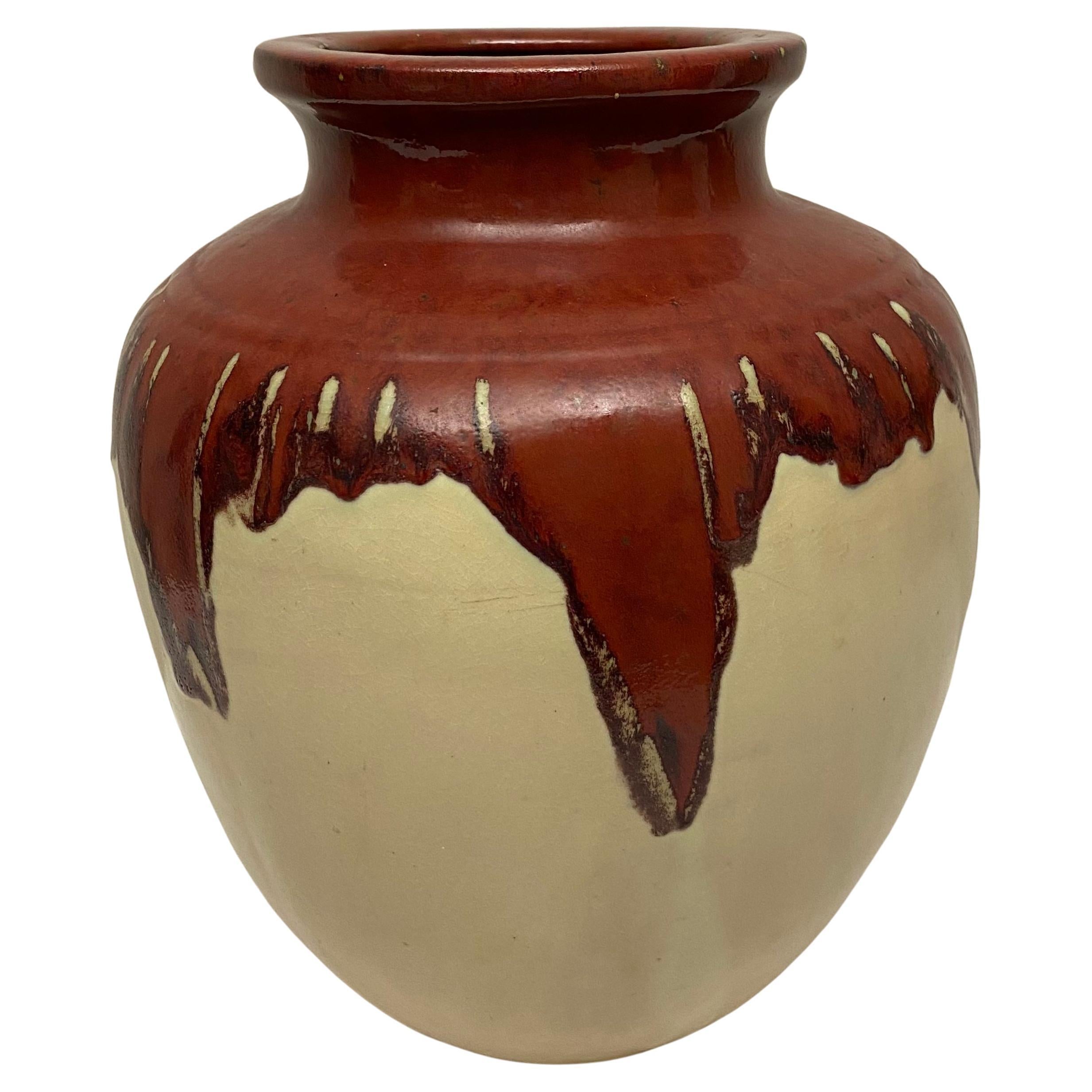 Large Southwest Style Ceramic Pottery Floor Vase or Centerpiece