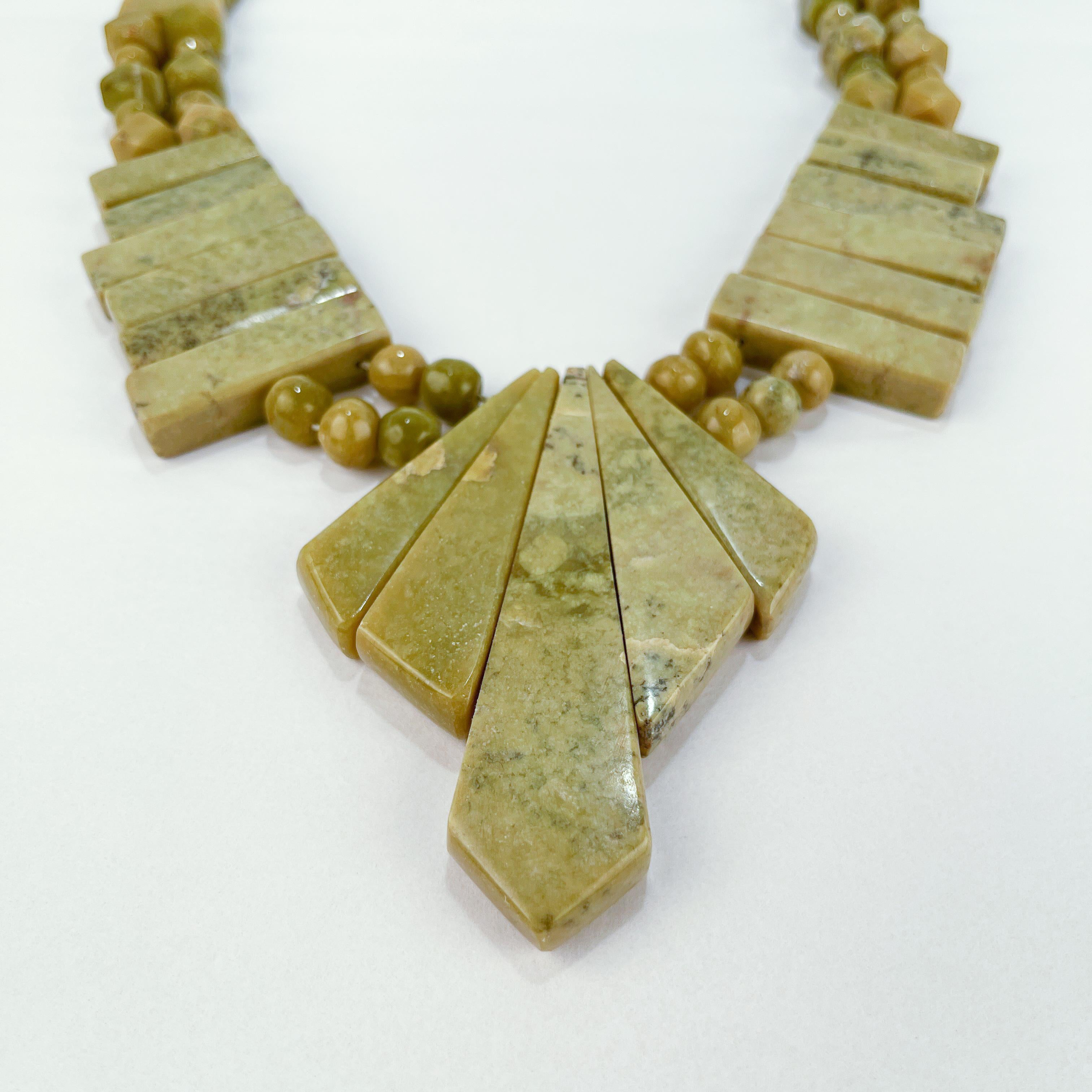 Große Halskette aus Gaspeit und Silber im Navajo-Stil aus dem Südwesten im Angebot 6