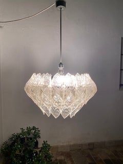 Large Space Age Acrylic "Kalmar" Chandelier ME Marbach Leuchten Germany 1960's