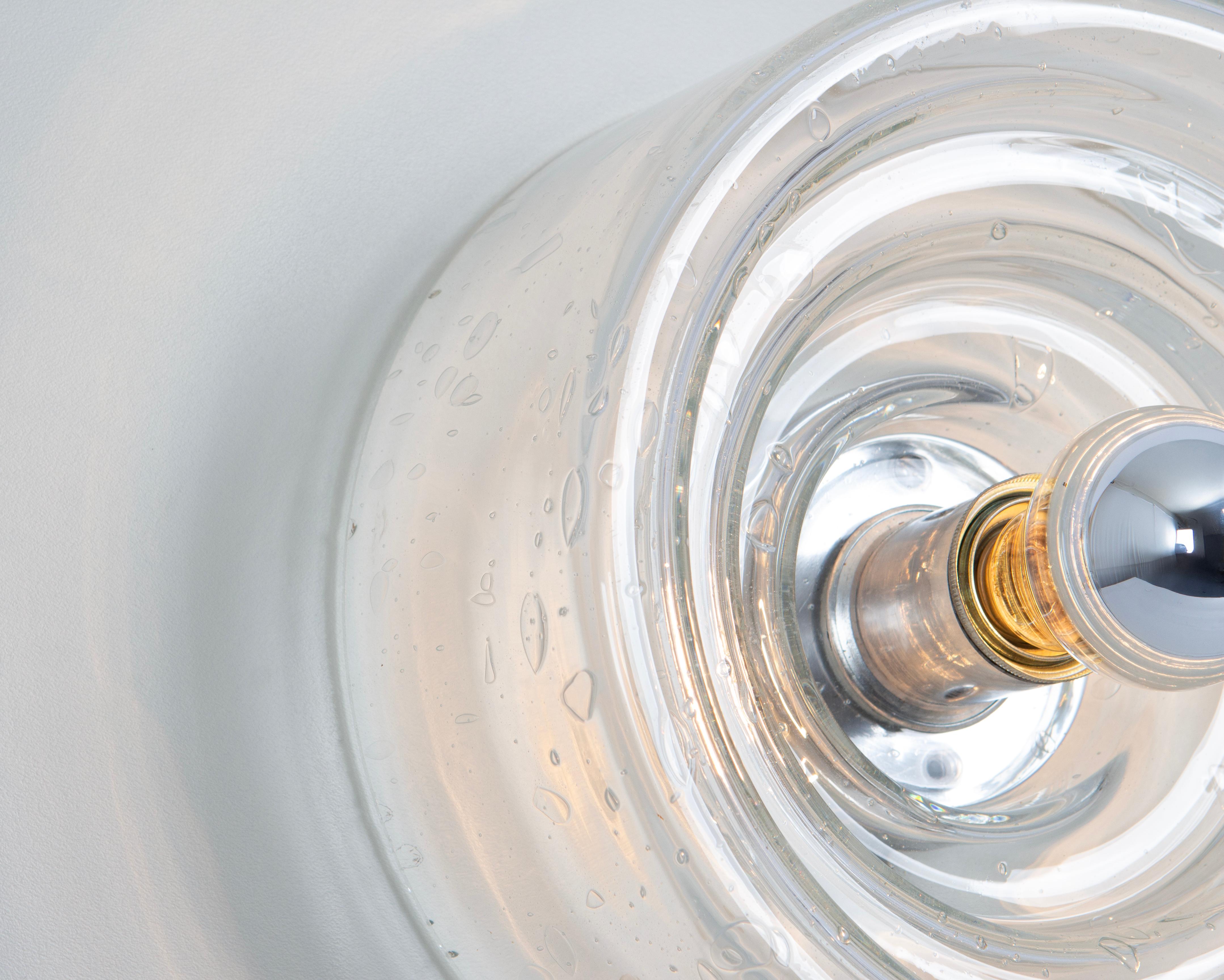 Mid-Century Modern Large Space Age Clear Glass Wall Light by Kalmar, Germany, 1960s For Sale