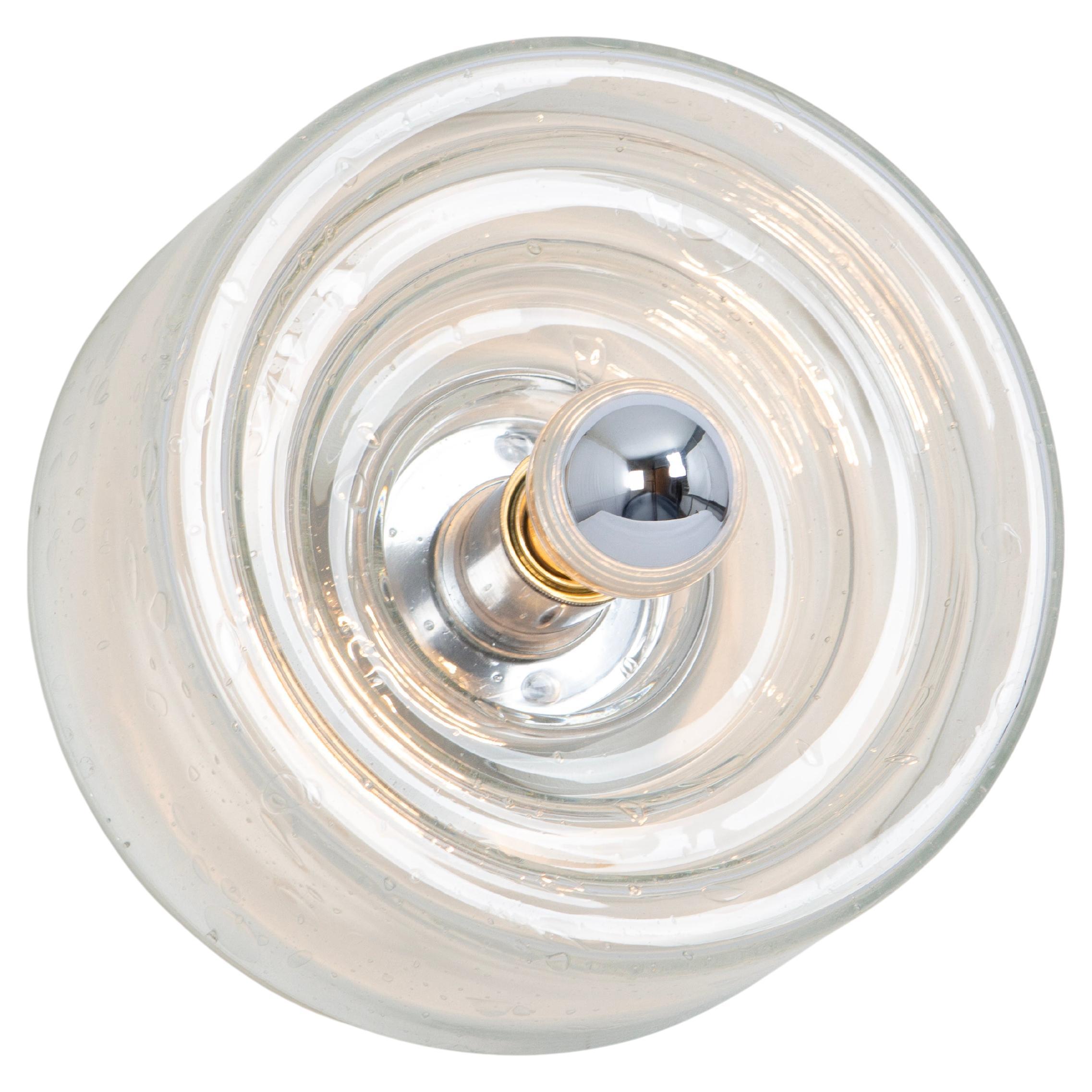 Large Space Age Clear Glass Wall Light by Kalmar, Germany, 1960s For Sale
