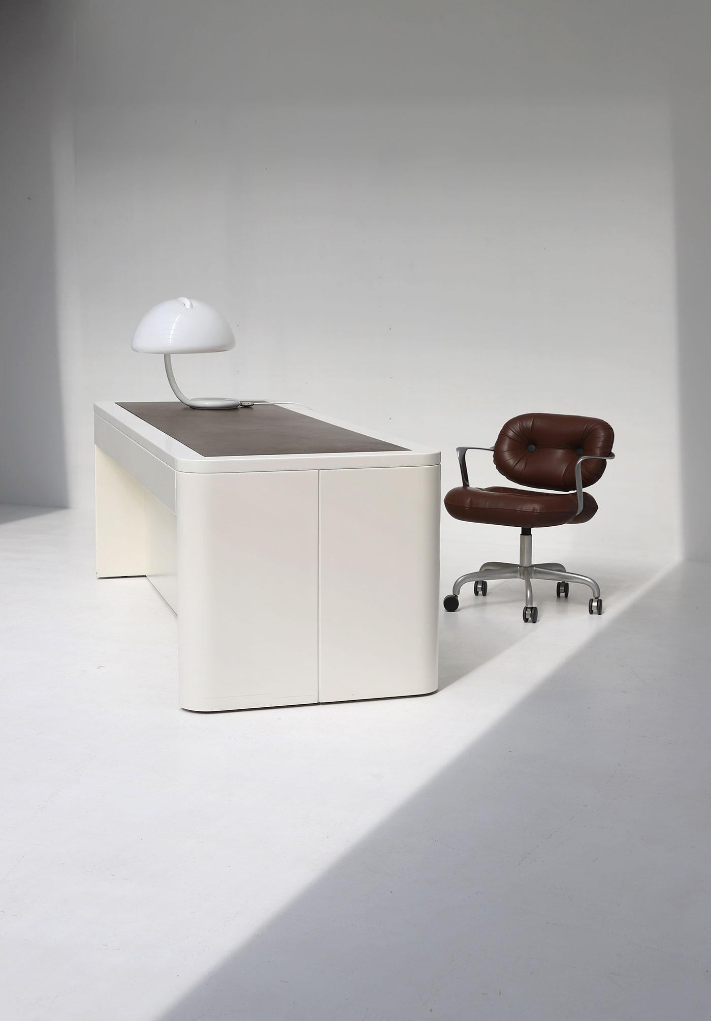 Space Age Large space age desk designed by Frank De Clercq, Belgium 1972. For Sale