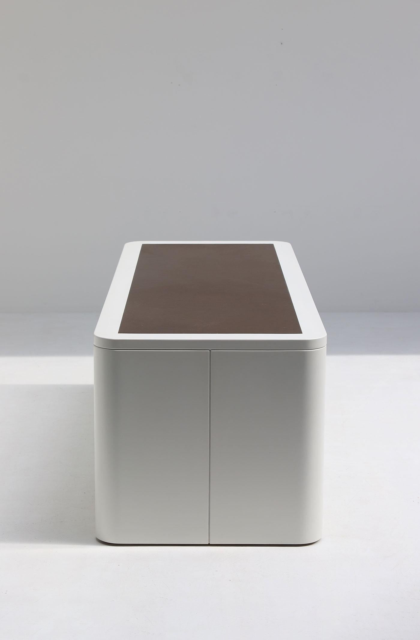 Late 20th Century Large space age desk designed by Frank De Clercq, Belgium 1972. For Sale